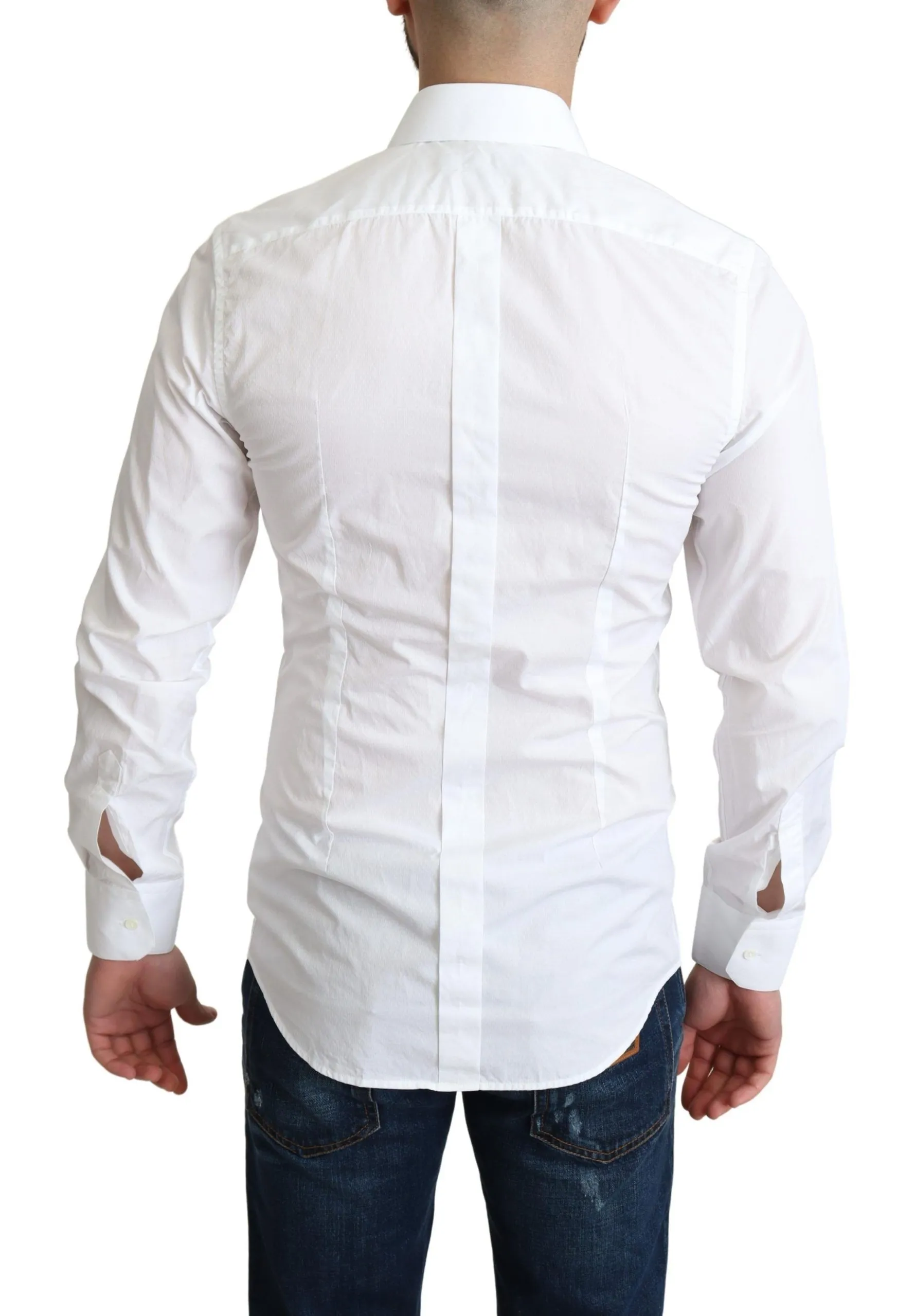 Dolce & Gabbana Men's Elegant White Cotton Dress Shirt