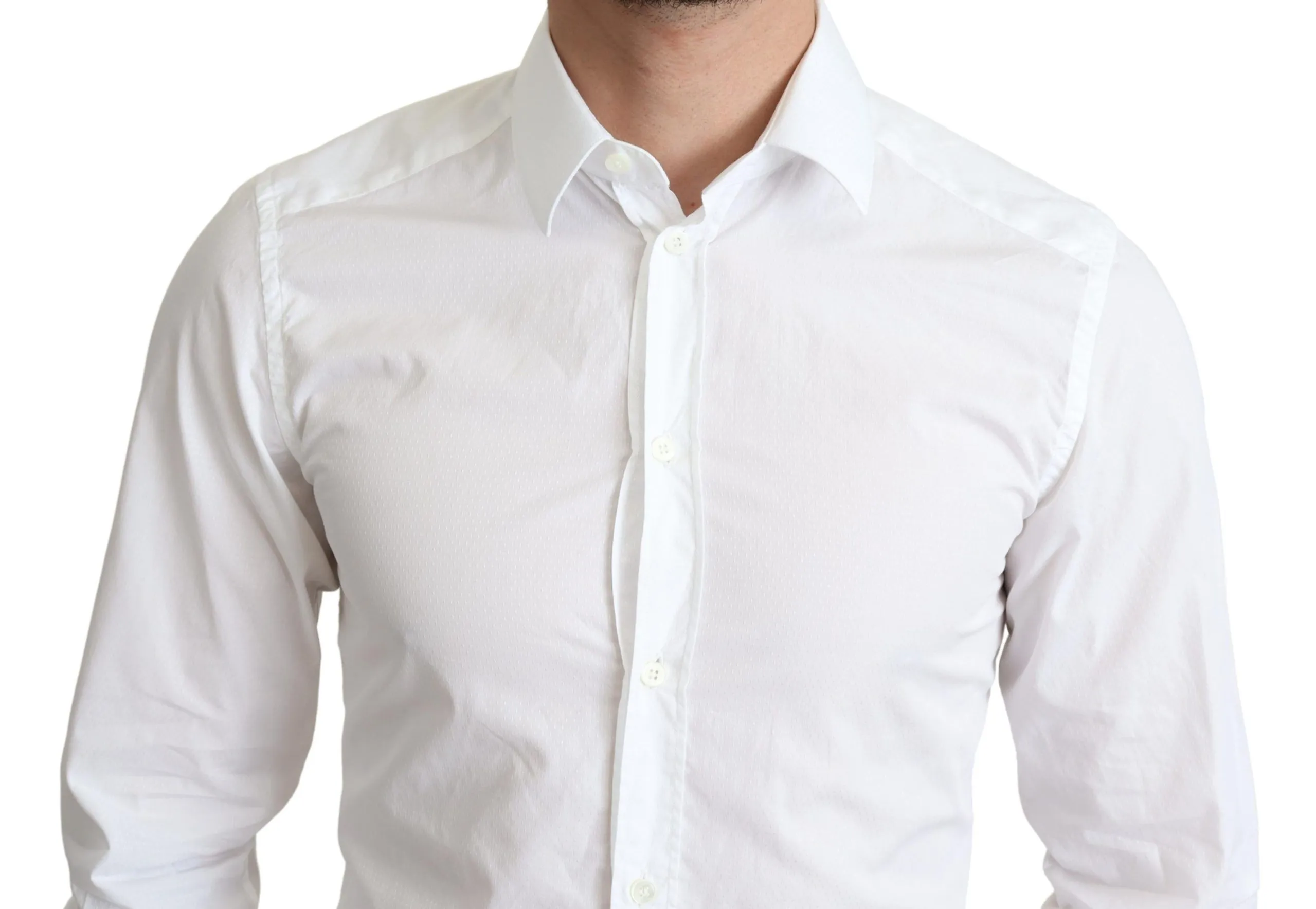 Dolce & Gabbana Men's Elegant White Cotton Dress Shirt