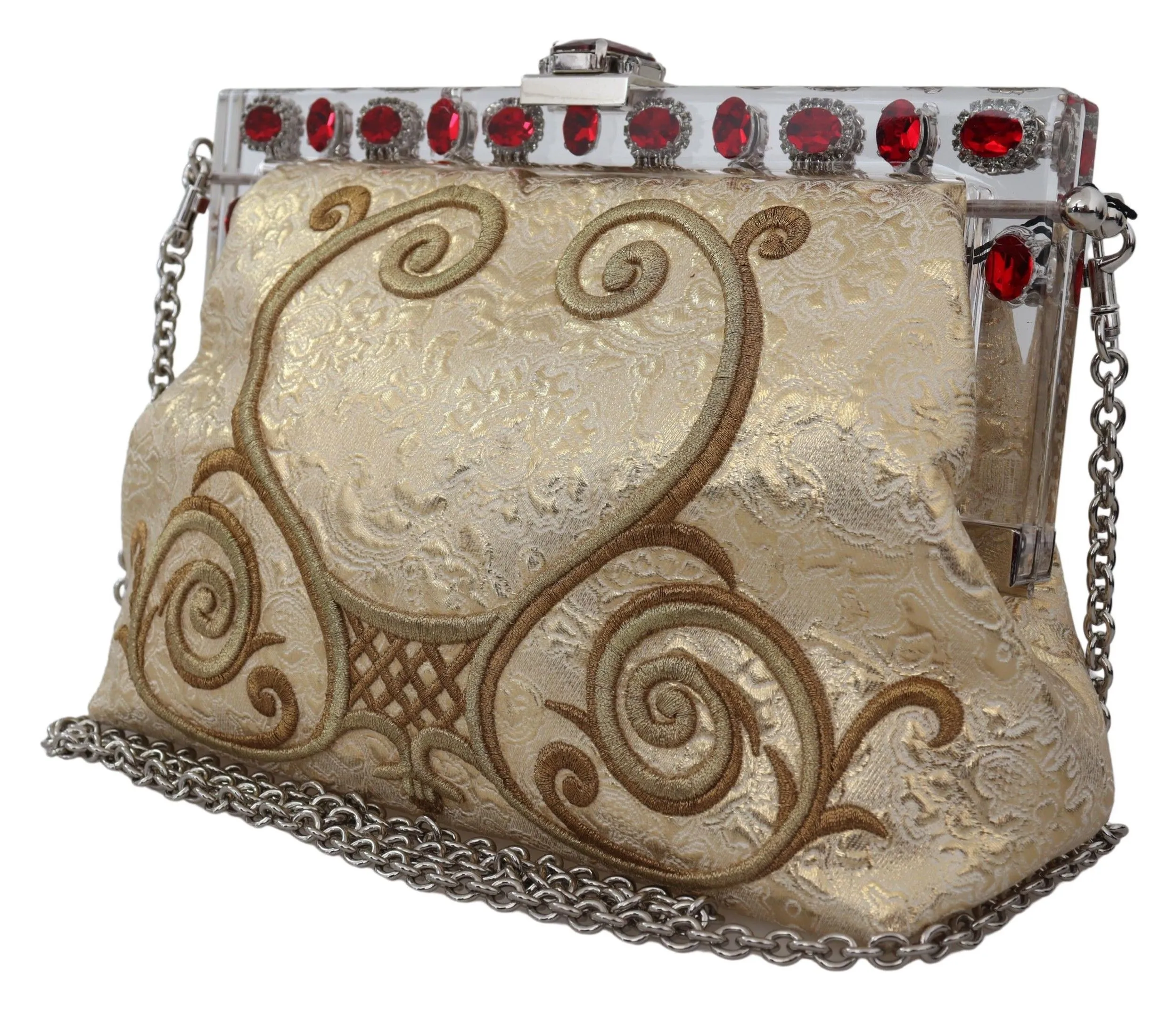Dolce & Gabbana Women's Glamorous Gold Evening Clutch with Crystal Details