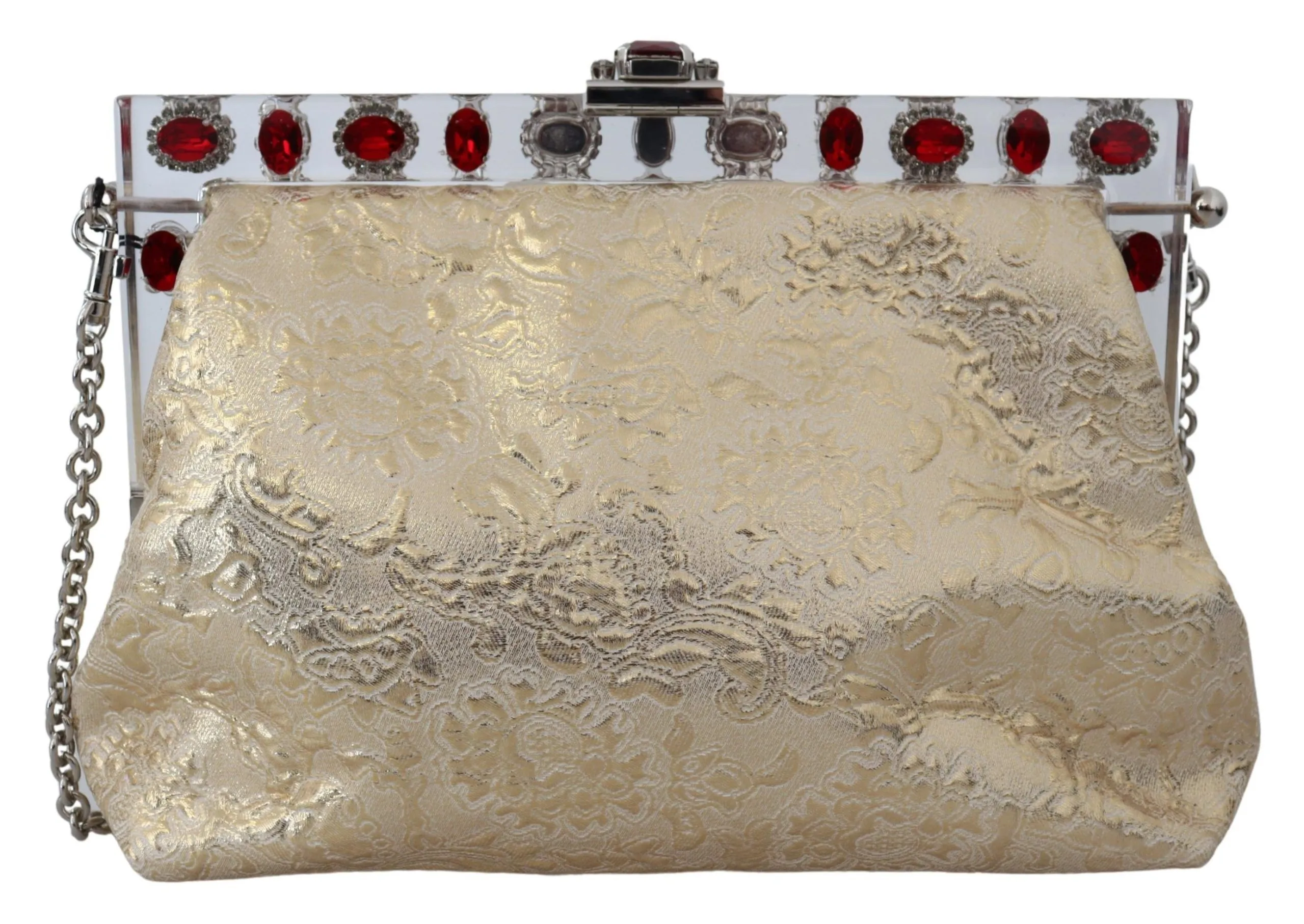 Dolce & Gabbana Women's Glamorous Gold Evening Clutch with Crystal Details