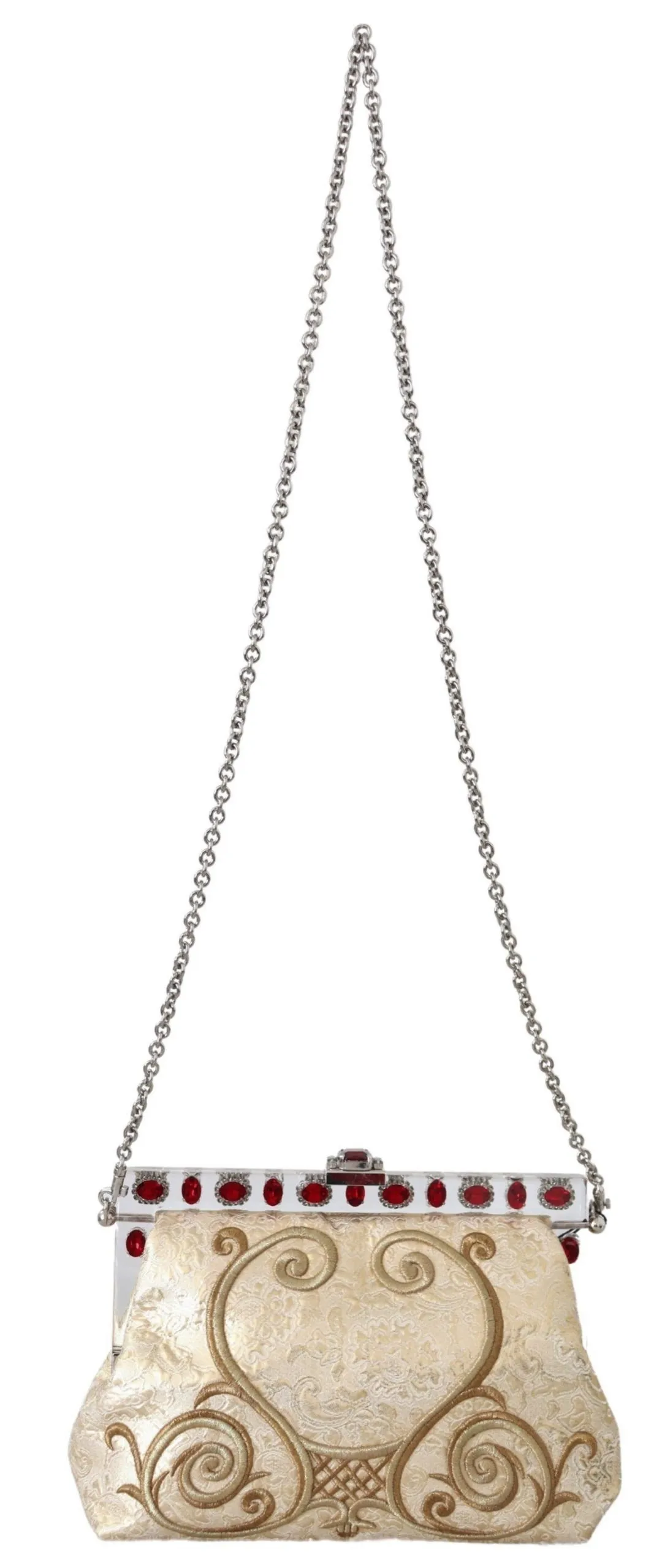 Dolce & Gabbana Women's Glamorous Gold Evening Clutch with Crystal Details