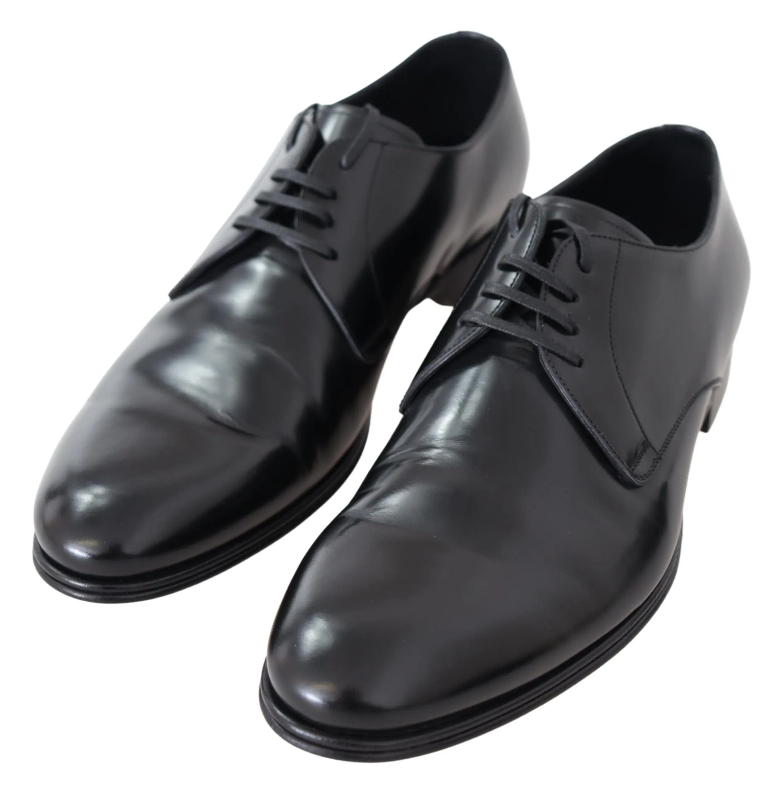 Dolce & Gabbana Men's Elegant Black Leather Derby Dress Shoes