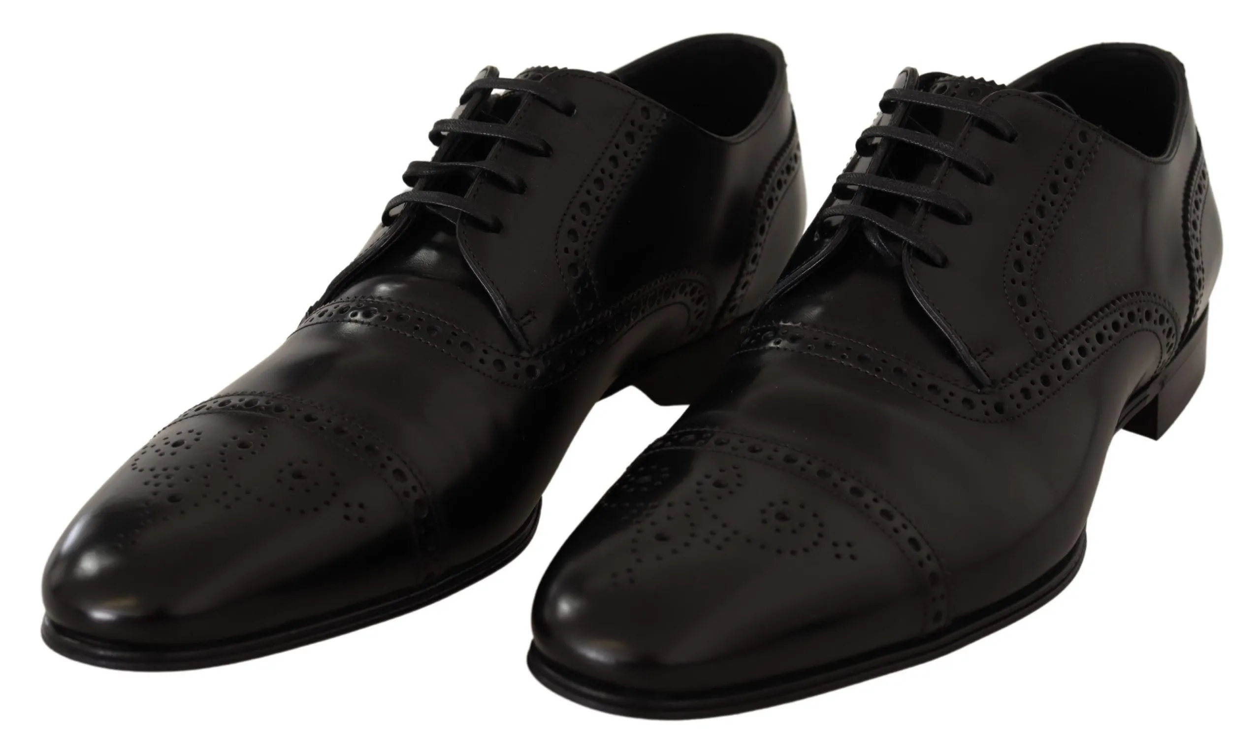 Dolce & Gabbana Men's Elegant Black Leather Derby Oxford Shoes