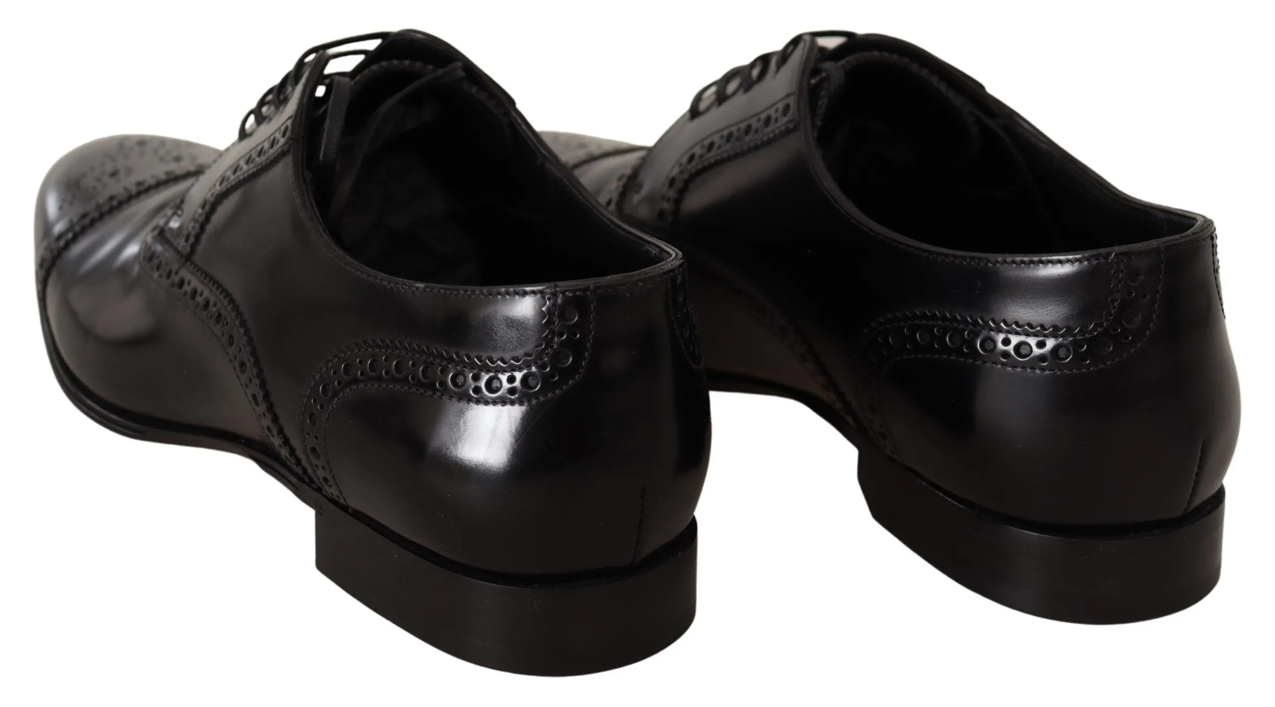 Dolce & Gabbana Men's Elegant Black Leather Derby Oxford Shoes