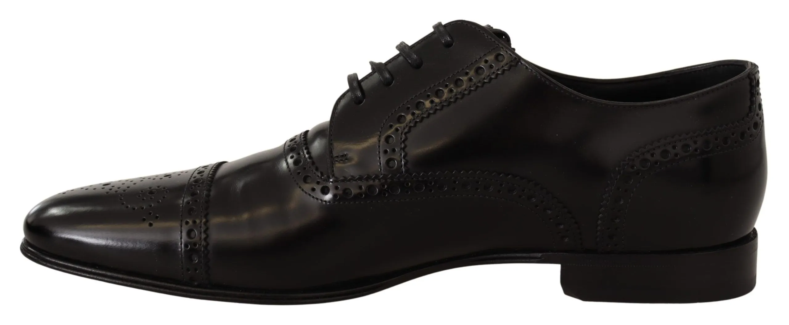 Dolce & Gabbana Men's Elegant Black Leather Derby Oxford Shoes