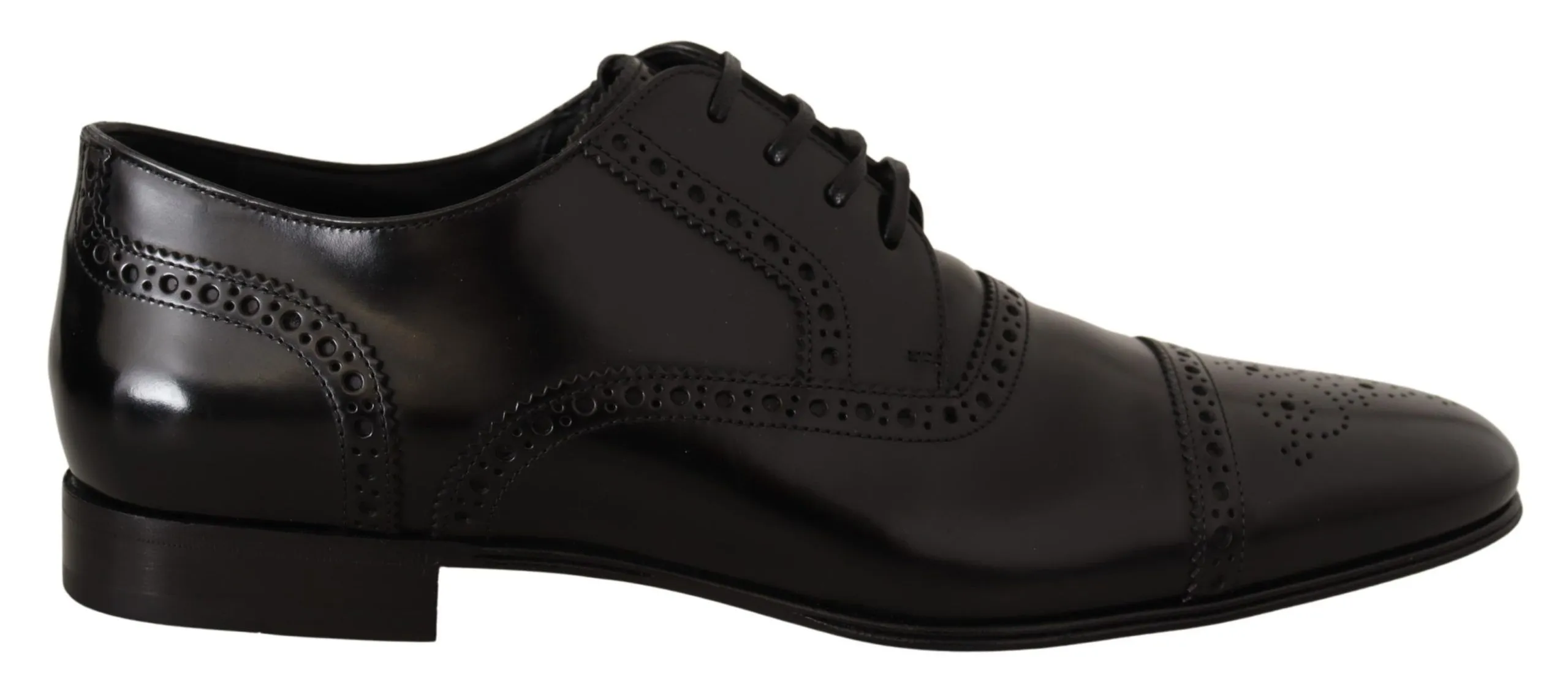 Dolce & Gabbana Men's Elegant Black Leather Derby Oxford Shoes