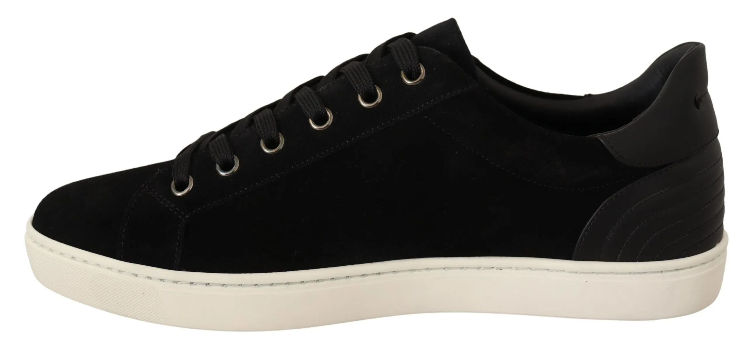 Dolce & Gabbana Men's Elegant Black Leather & Suede Sneakers