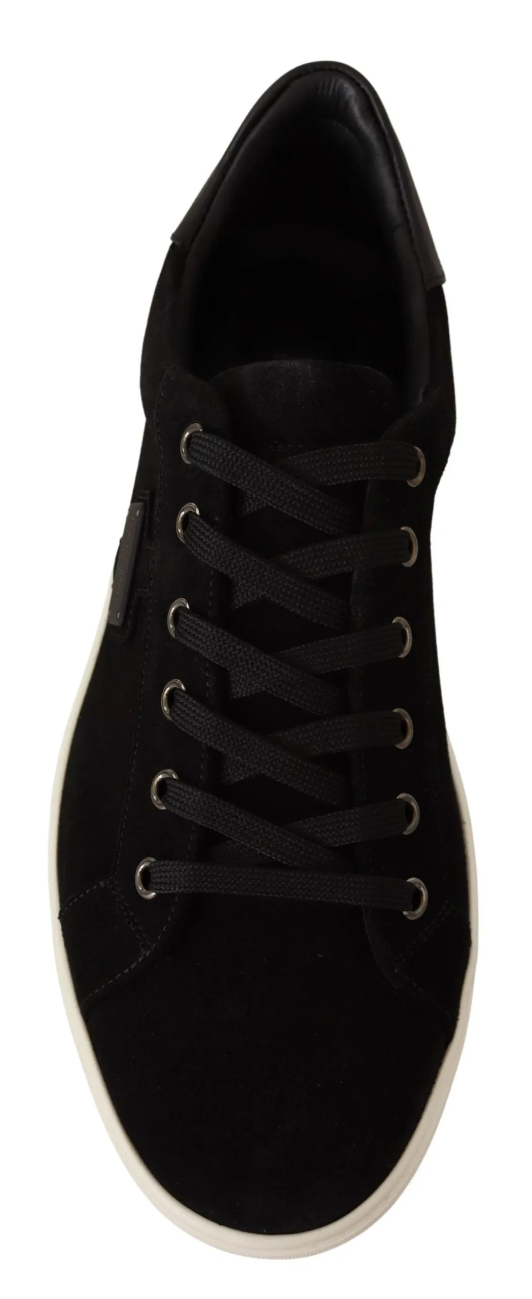 Dolce & Gabbana Men's Elegant Black Leather & Suede Sneakers