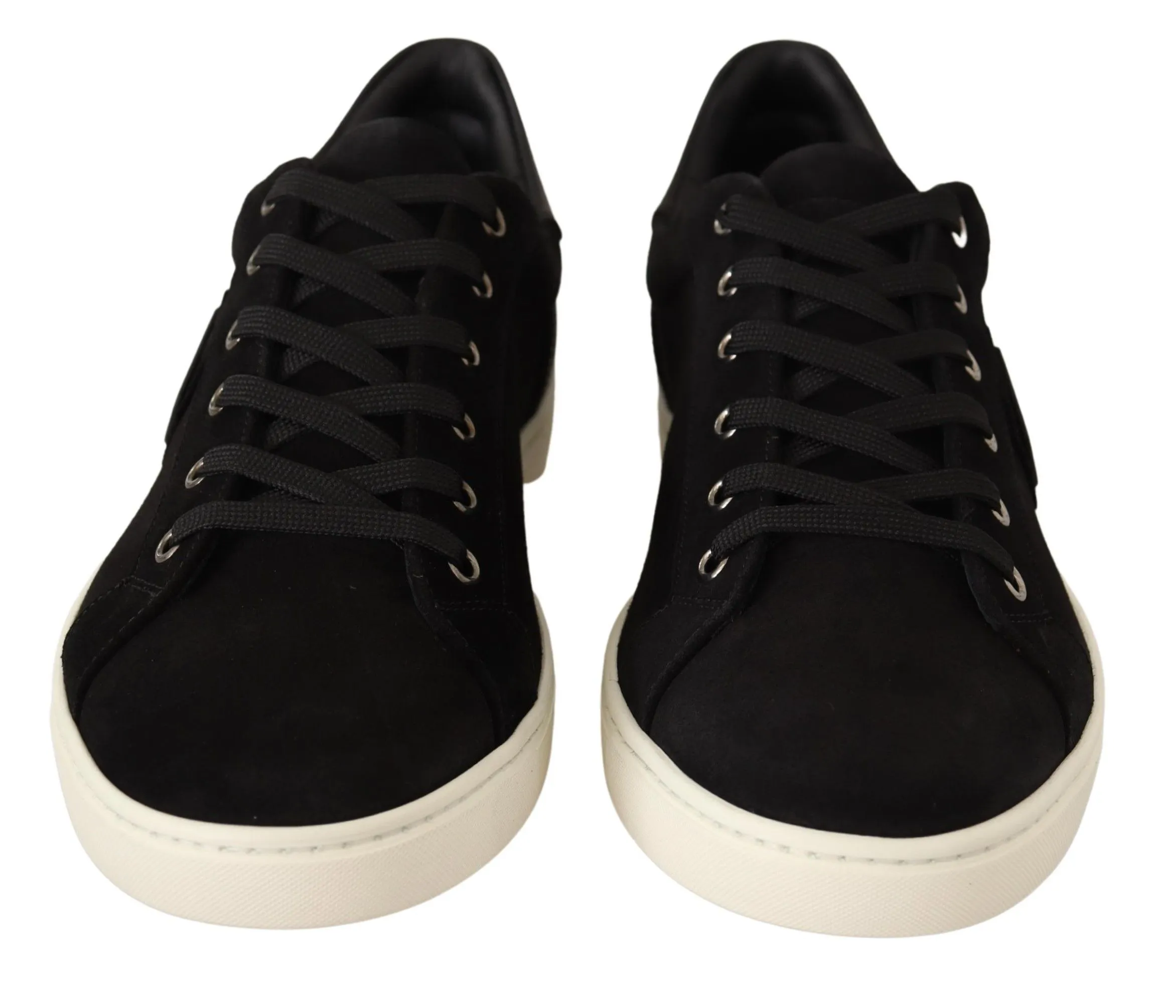 Dolce & Gabbana Men's Elegant Black Leather & Suede Sneakers