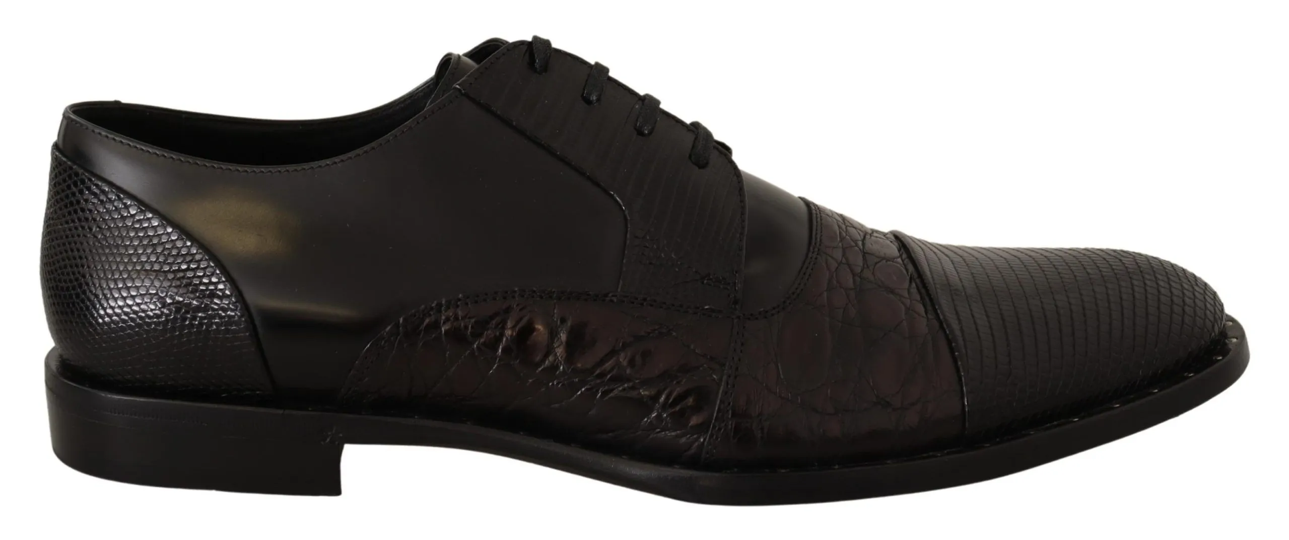 Dolce & Gabbana Men's Elegant Black Derby Oxford Wingtips