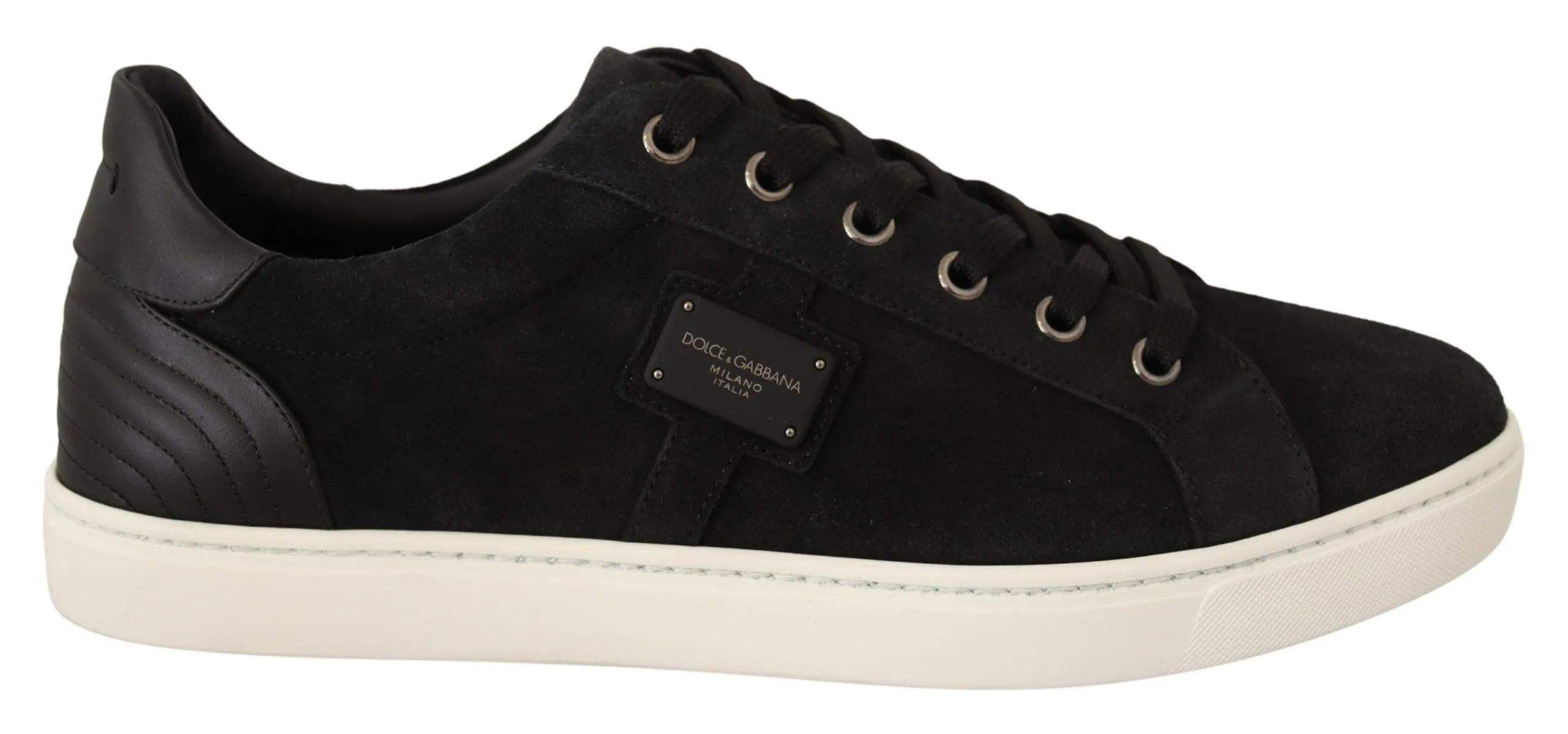 Dolce & Gabbana Men's Elegant Black Leather Casual Sneakers