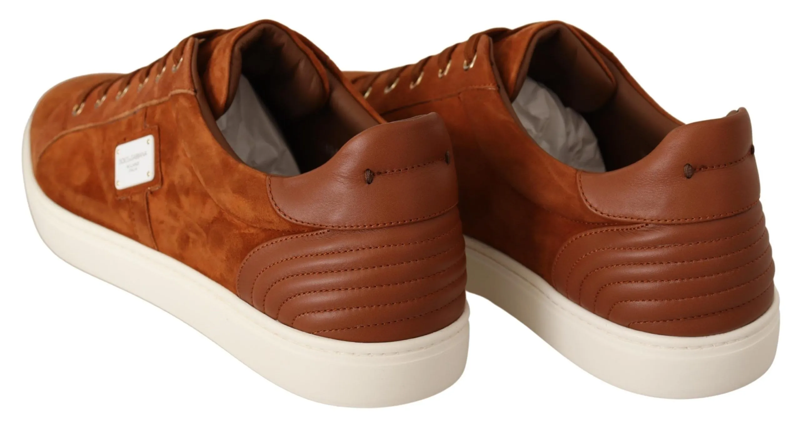 Dolce & Gabbana Men's Elegant Light Brown Leather Sneakers