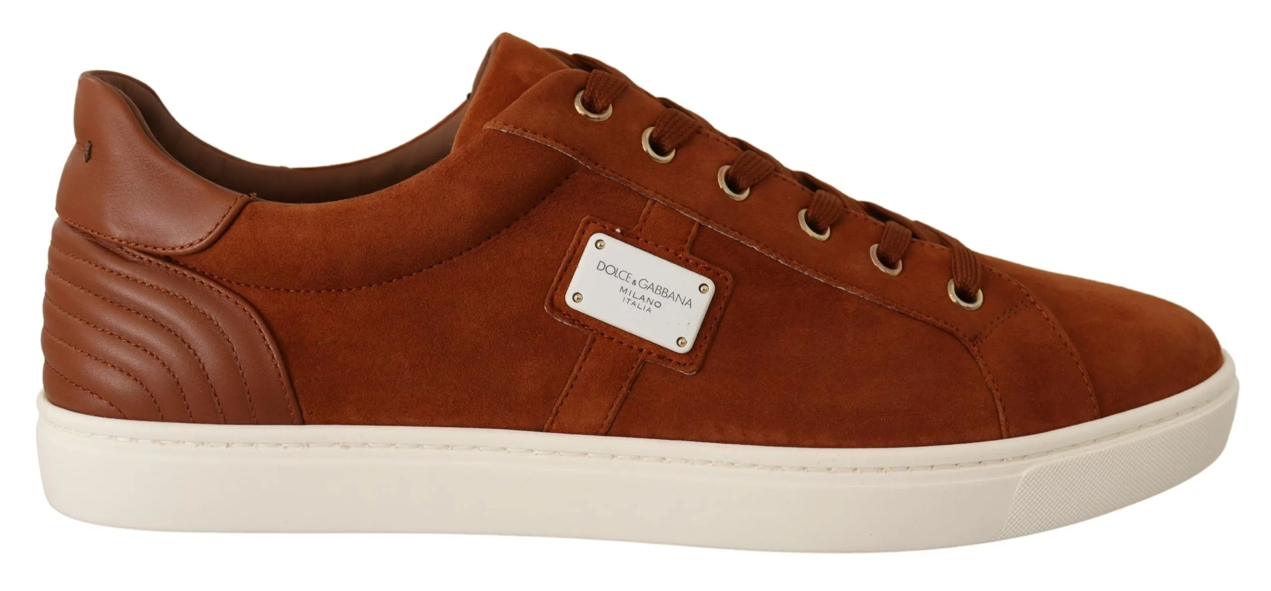 Dolce & Gabbana Men's Elegant Light Brown Leather Sneakers