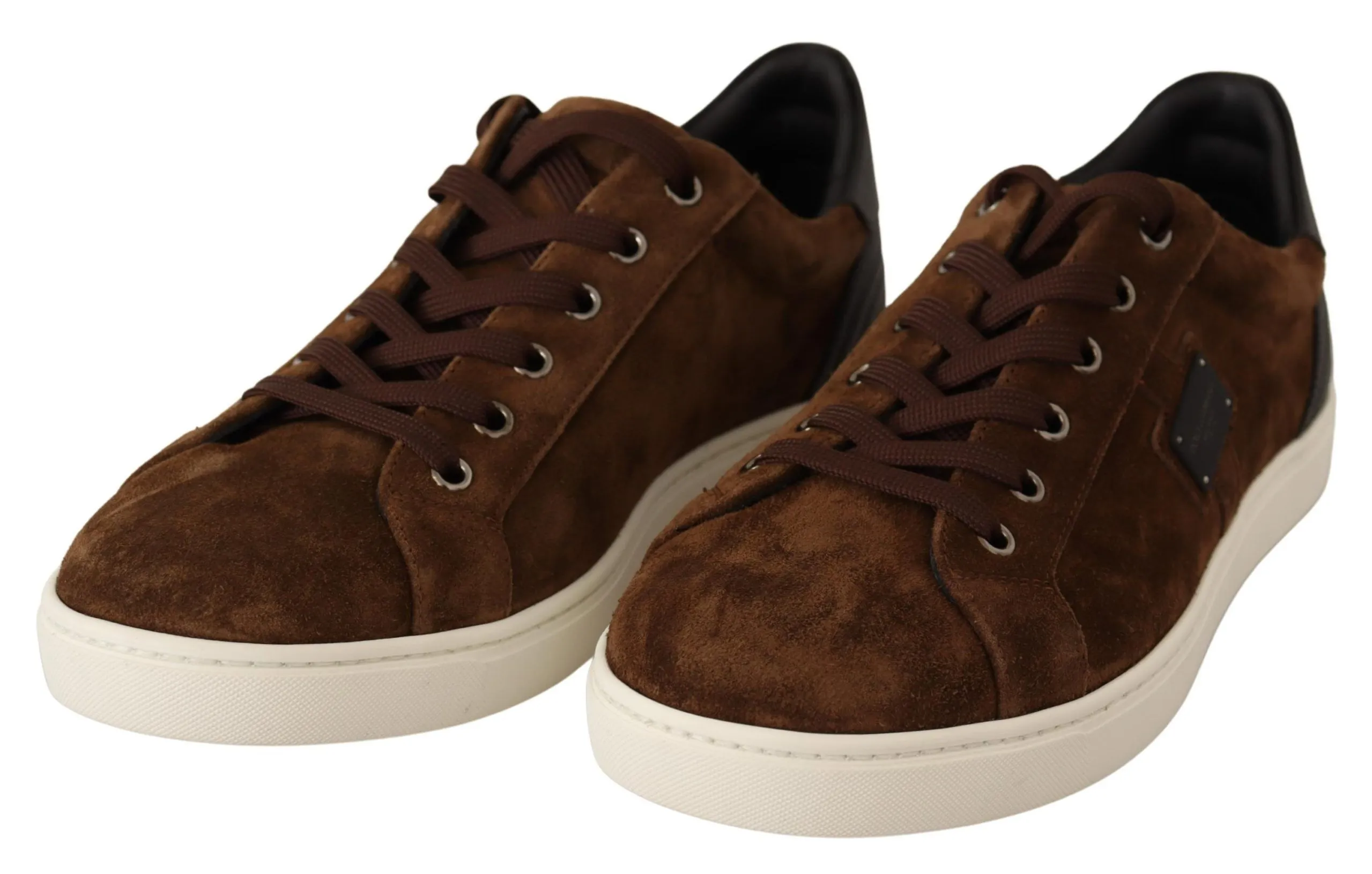 Dolce & Gabbana Men's Elegant Leather Casual Sneakers in Brown