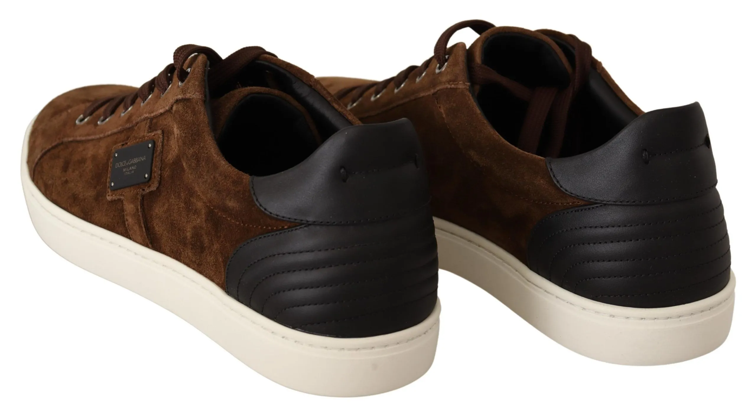 Dolce & Gabbana Men's Elegant Leather Casual Sneakers in Brown