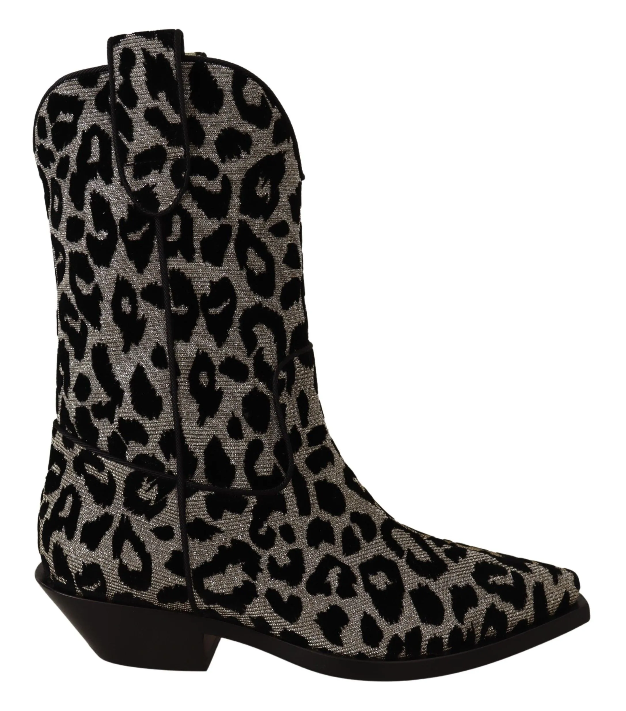 Dolce & Gabbana Women's Elegant Leopard Print Mid Calf Boots