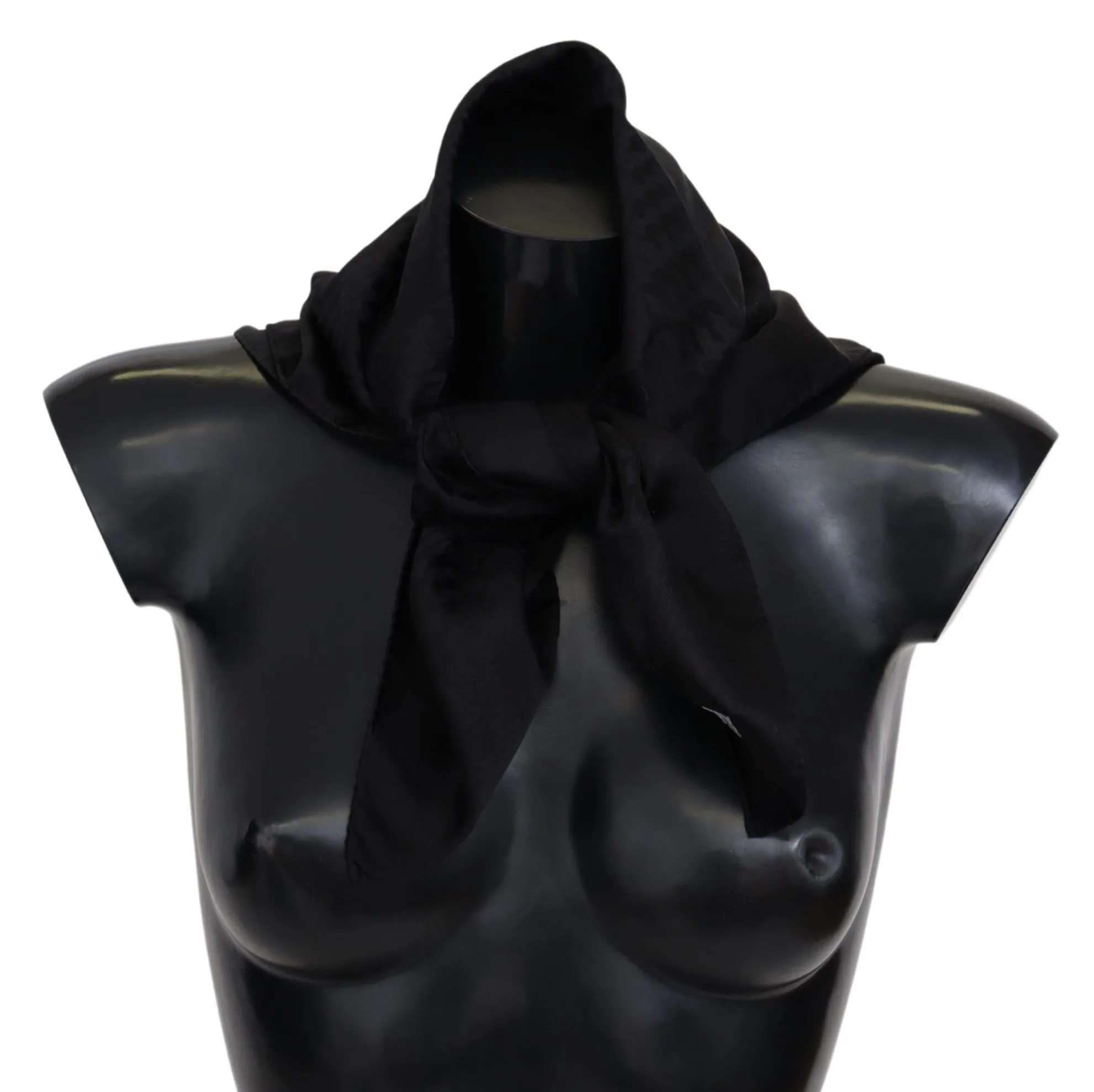Missoni Men's Elegant Black Wool Scarf with Logo Embroidery
