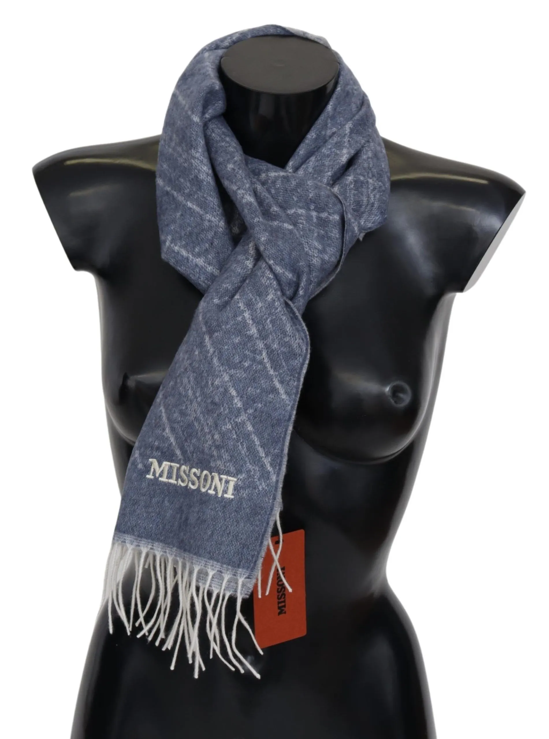 Missoni Men's Elegant Cashmere Scarf with Signature Pattern