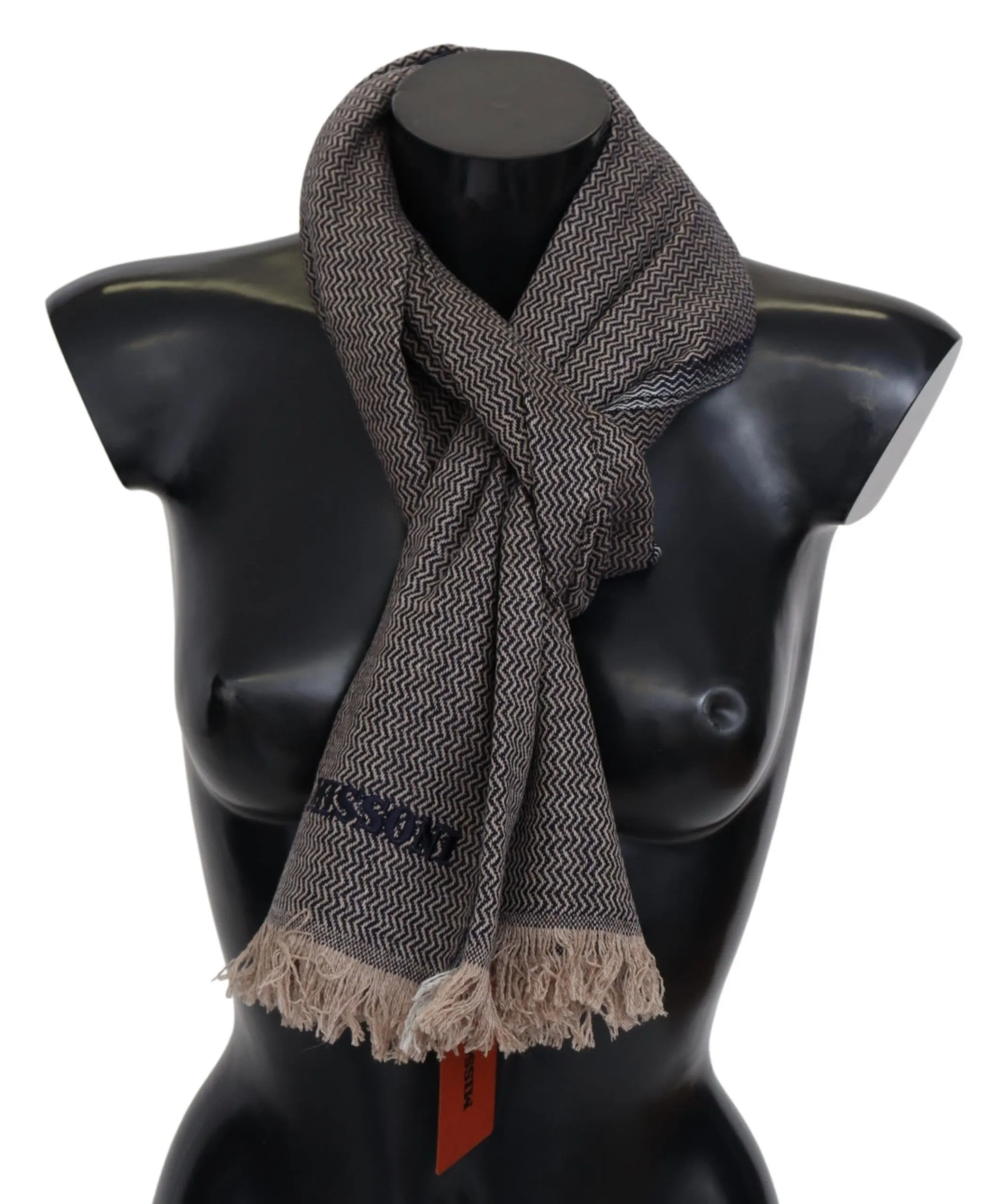 Missoni Men's Elegant Cashmere Zigzag Scarf Unisex
