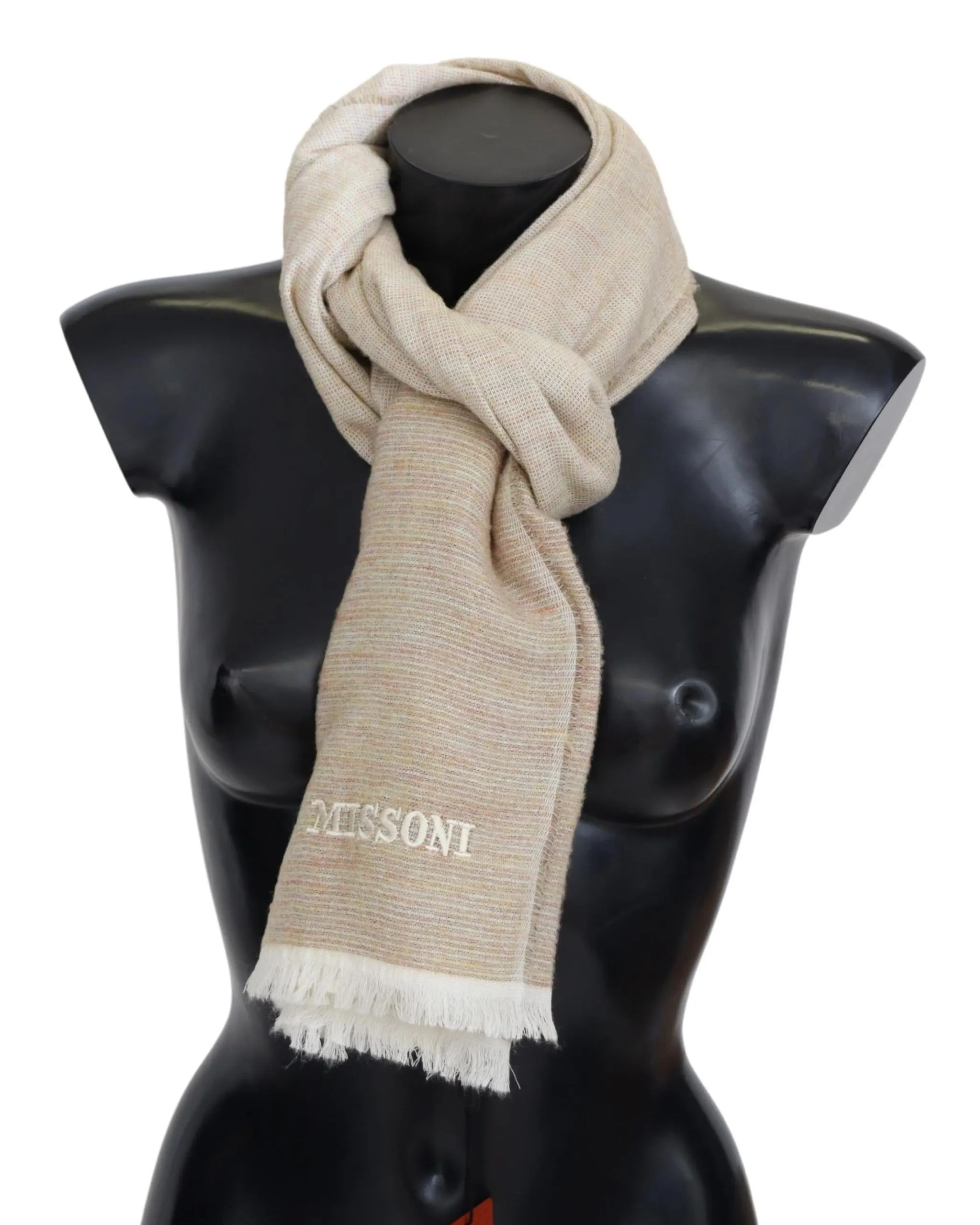 Missoni Men's Elegant Multicolor Wool Scarf with Signature Design