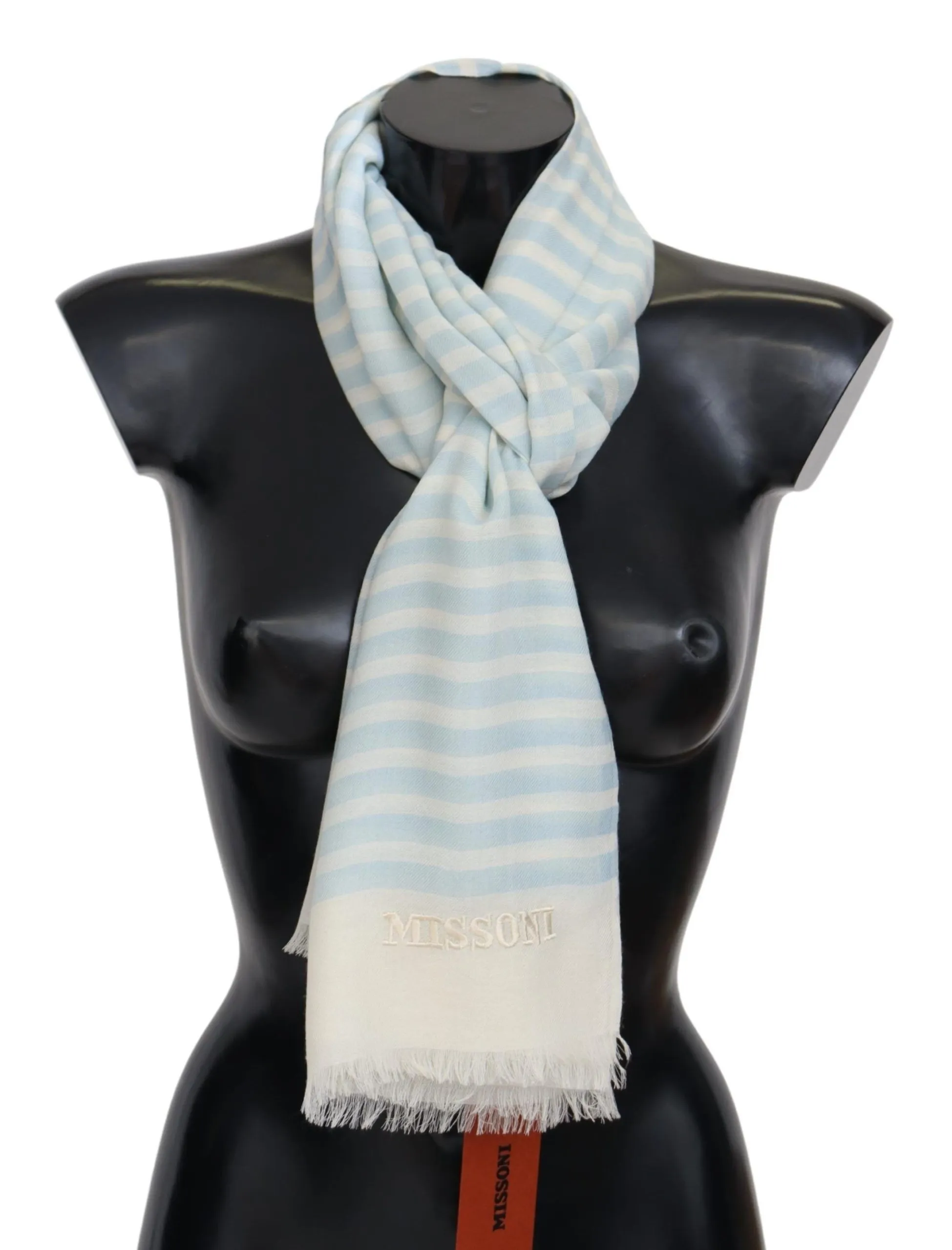 Missoni Men's Elegant Cashmere Scarf with Linear Design
