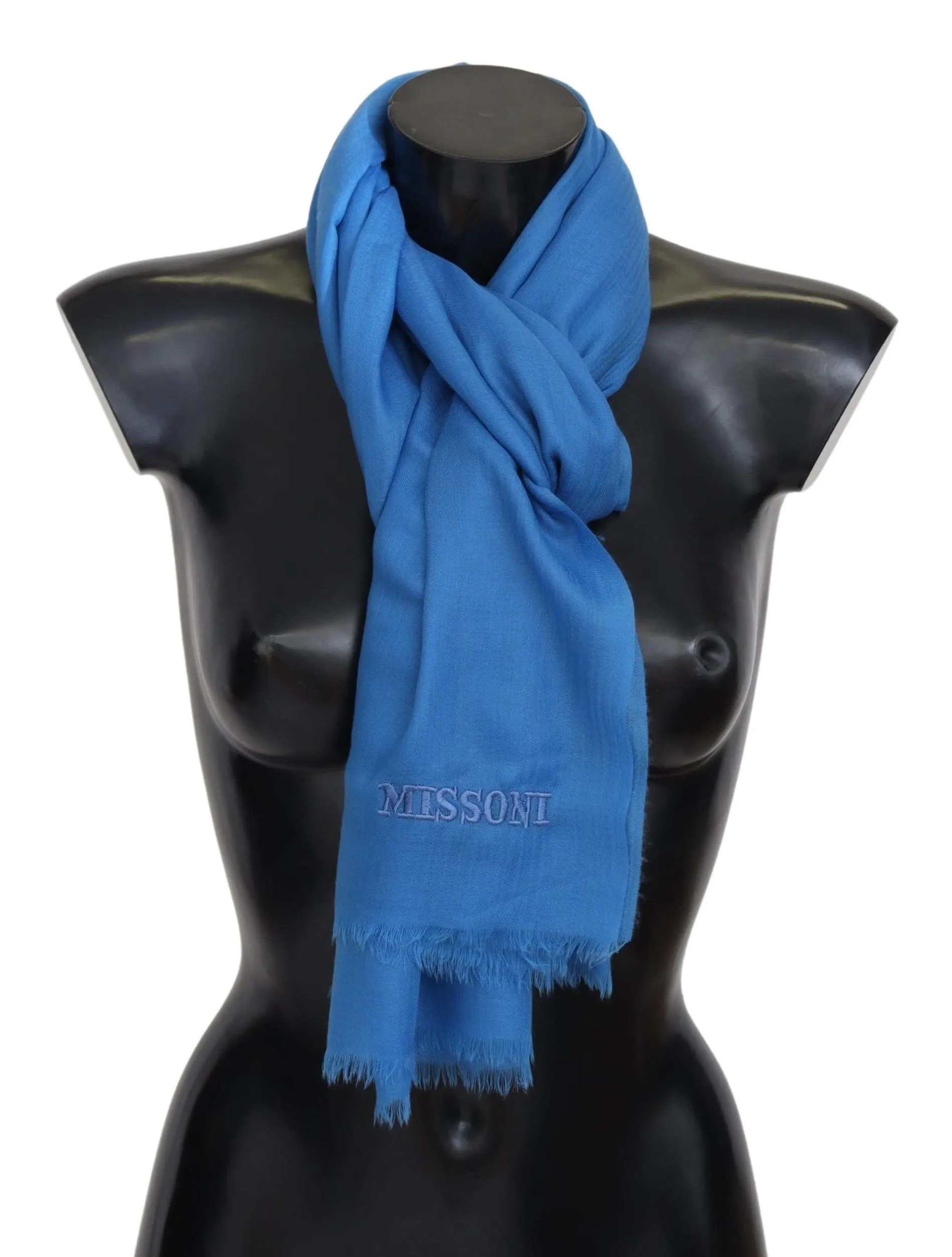 Missoni Men's Elegant Wool Scarf with Signature Embroidery