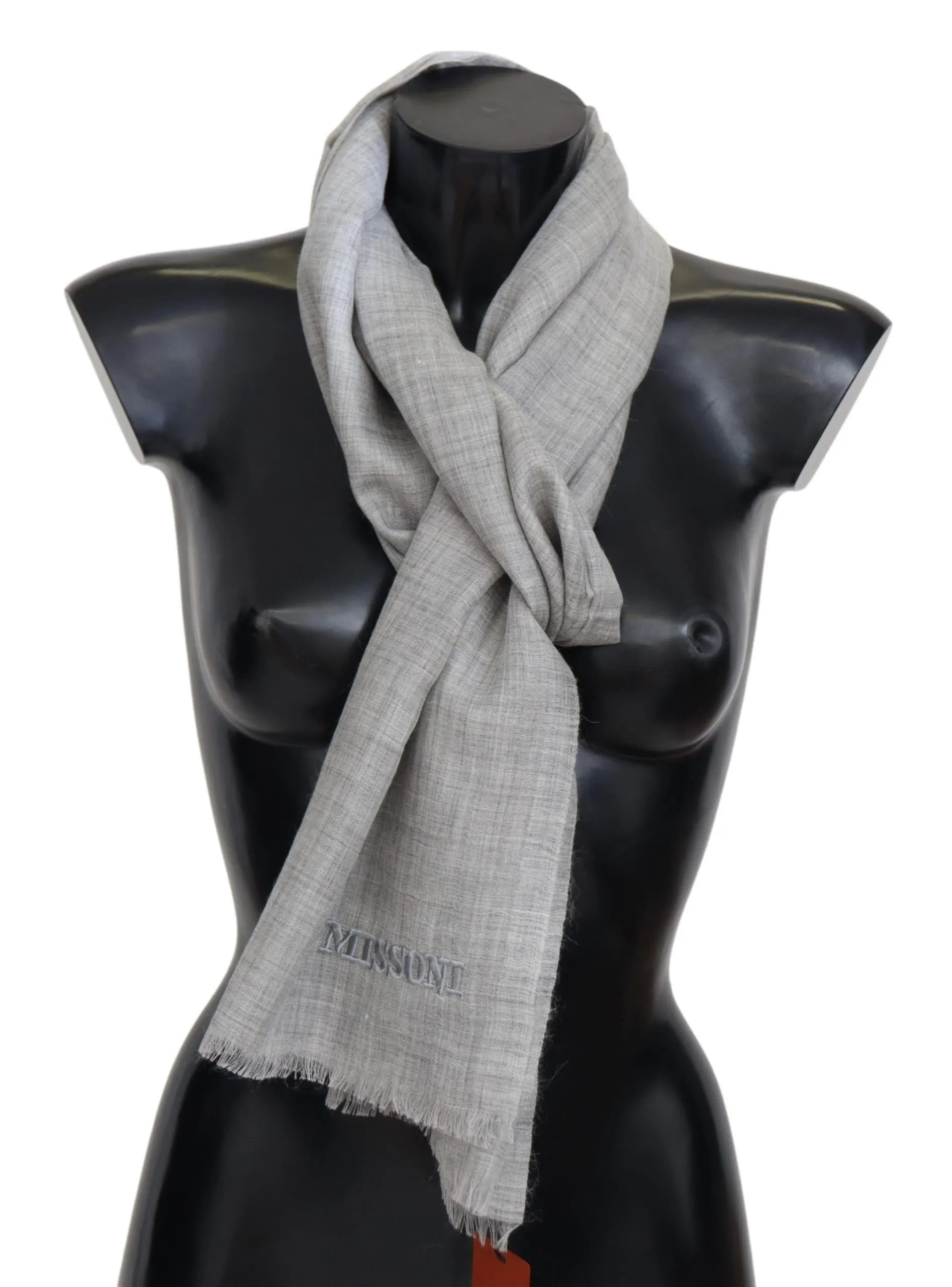 Missoni Men's Elegant Beige Wool Silk Unisex Scarf