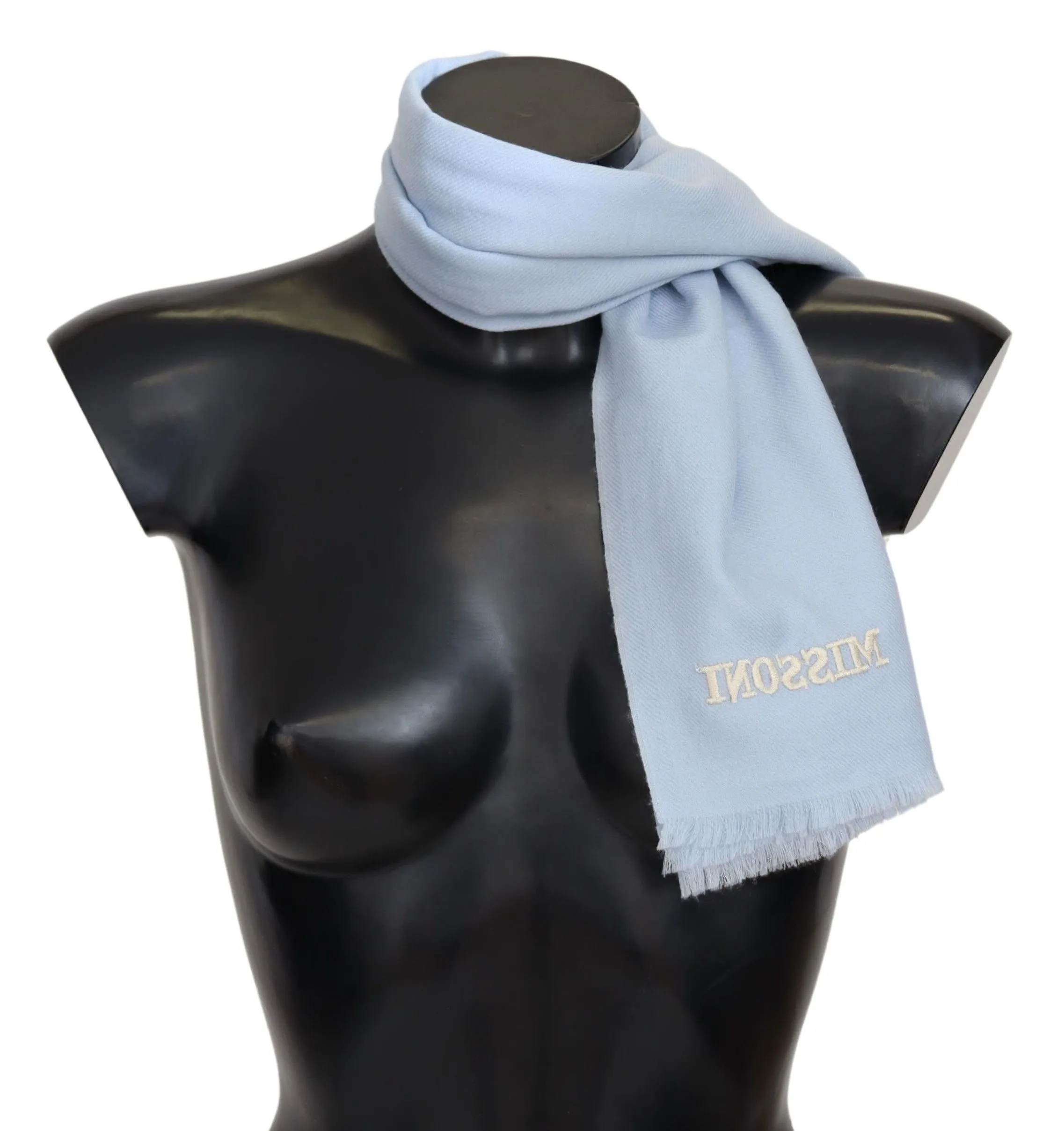 Missoni Men's Luxurious Cashmere Scarf with Logo Embroidery