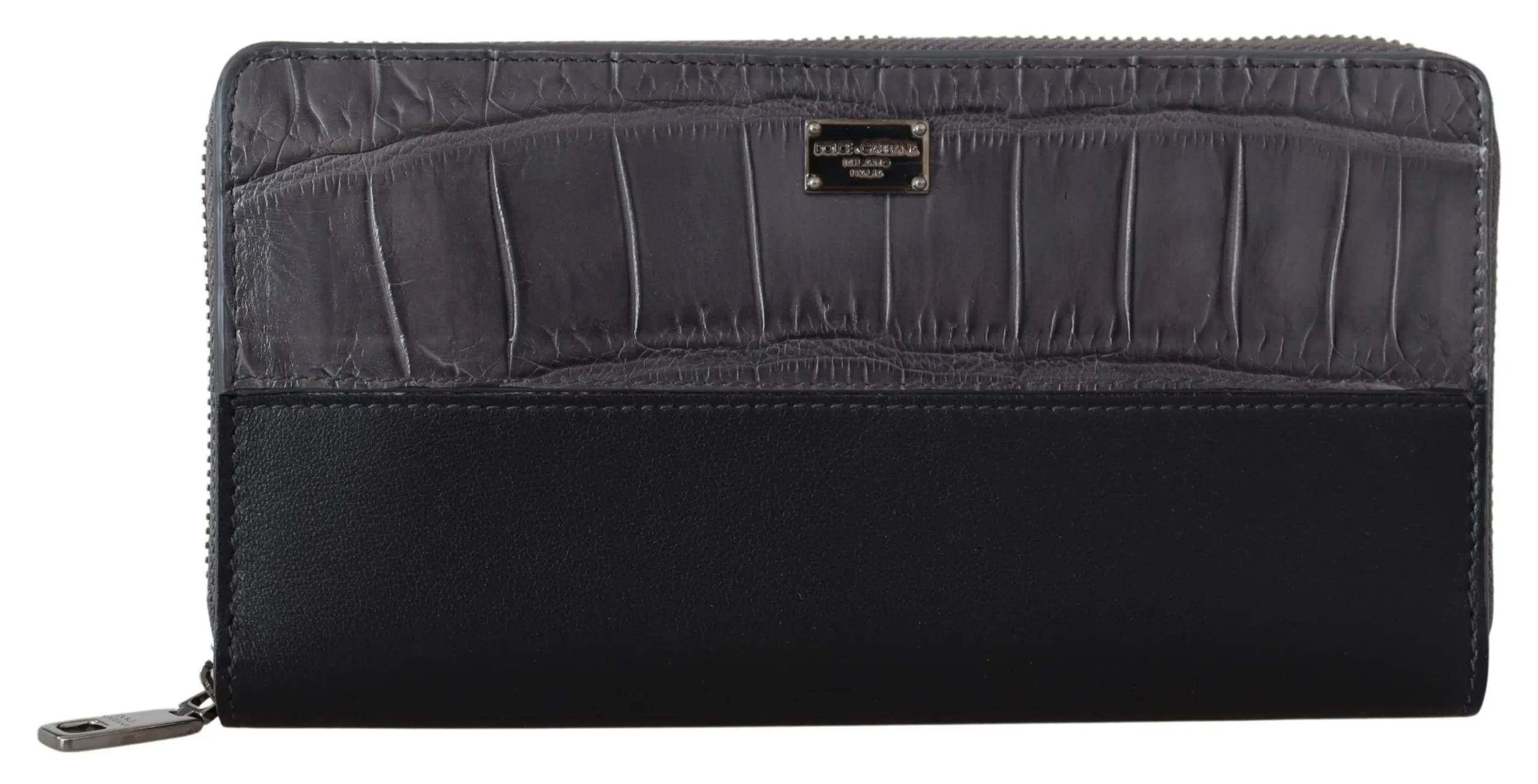 Dolce & Gabbana Men's Elegant Textured Leather Zip-Around Wallet