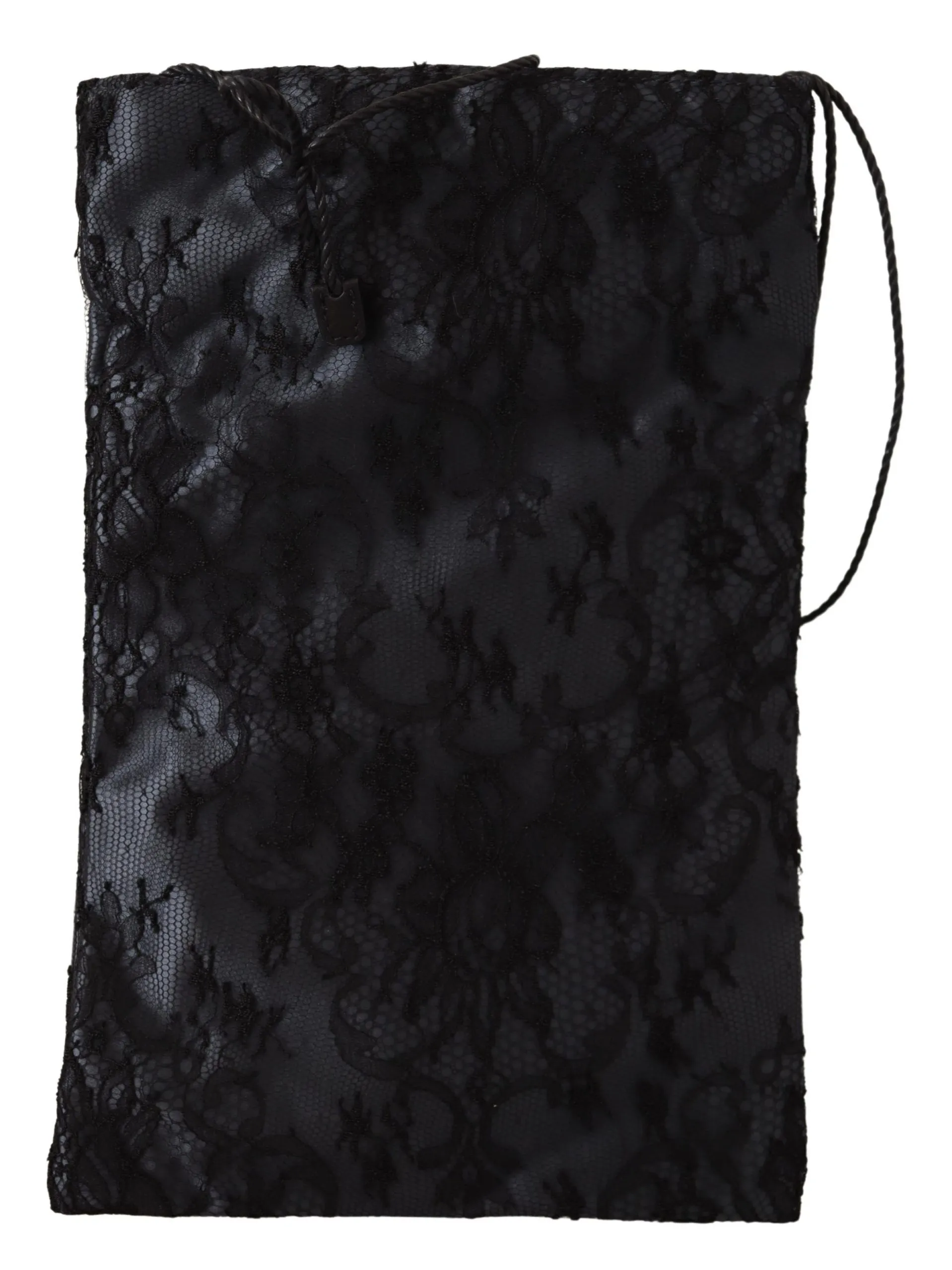 Dolce & Gabbana Women's Elegant Satin Lace Drawstring Pouch