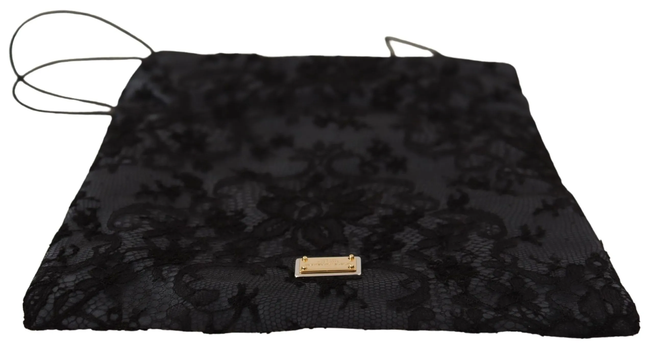 Dolce & Gabbana Women's Elegant Satin Lace Drawstring Pouch