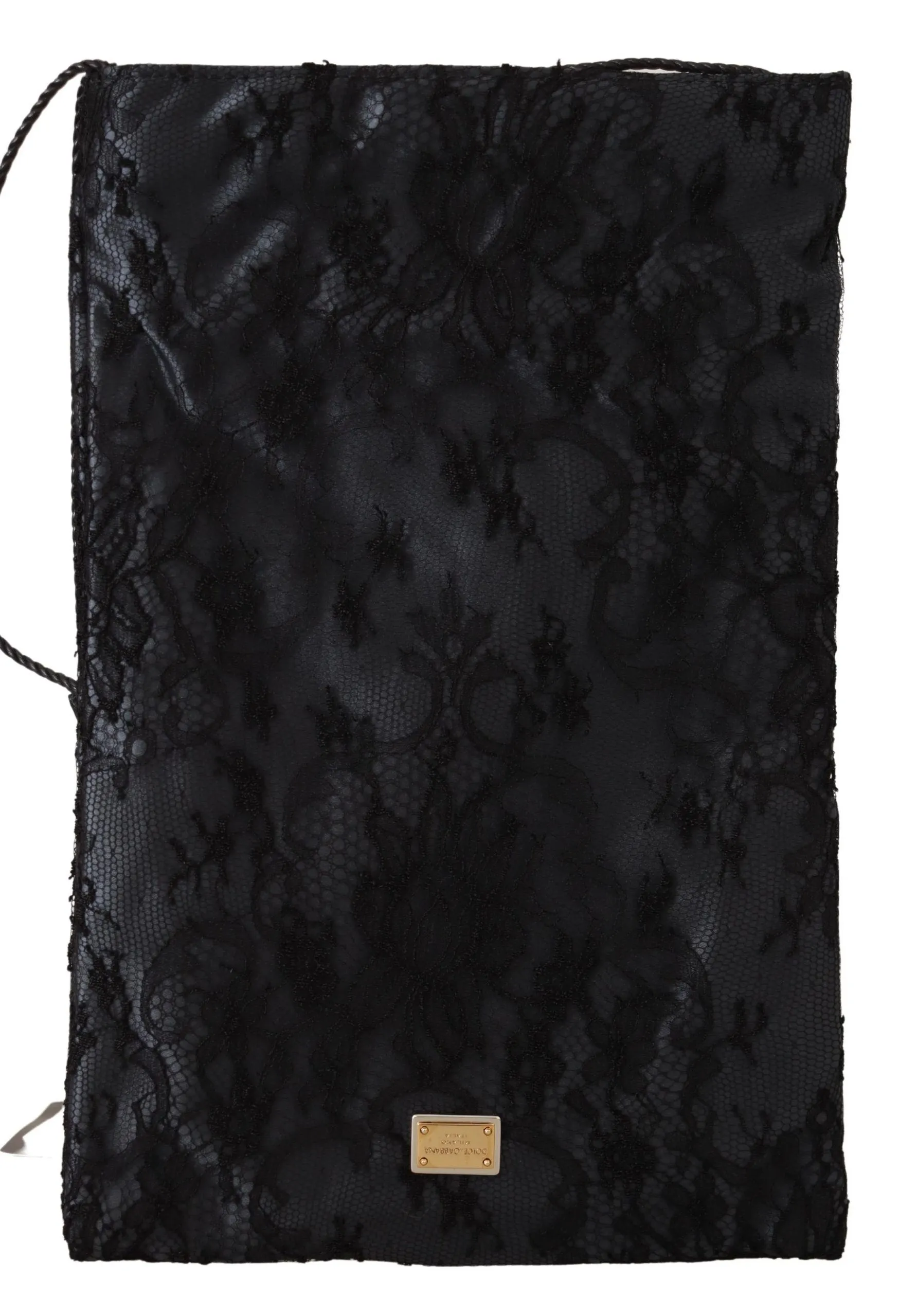 Dolce & Gabbana Women's Elegant Satin Lace Drawstring Pouch
