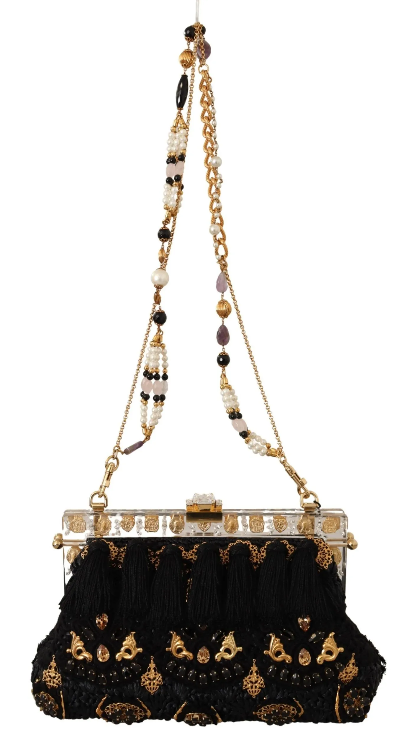 Dolce & Gabbana Women's Opulent Black Crystal VANDA Evening Clutch