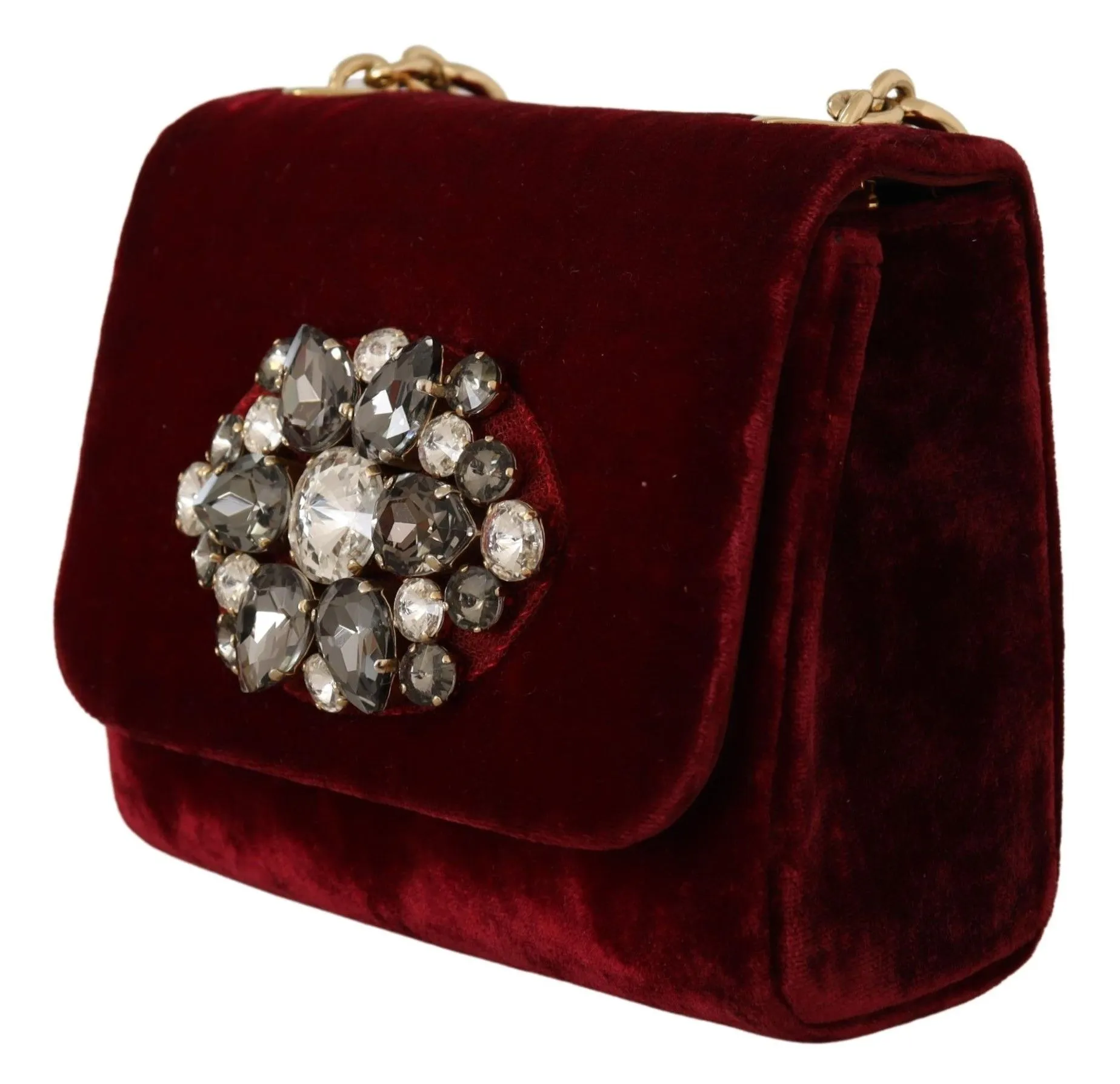 Dolce & Gabbana Women's Velvet Bordeaux Mini Crossbody Elegance