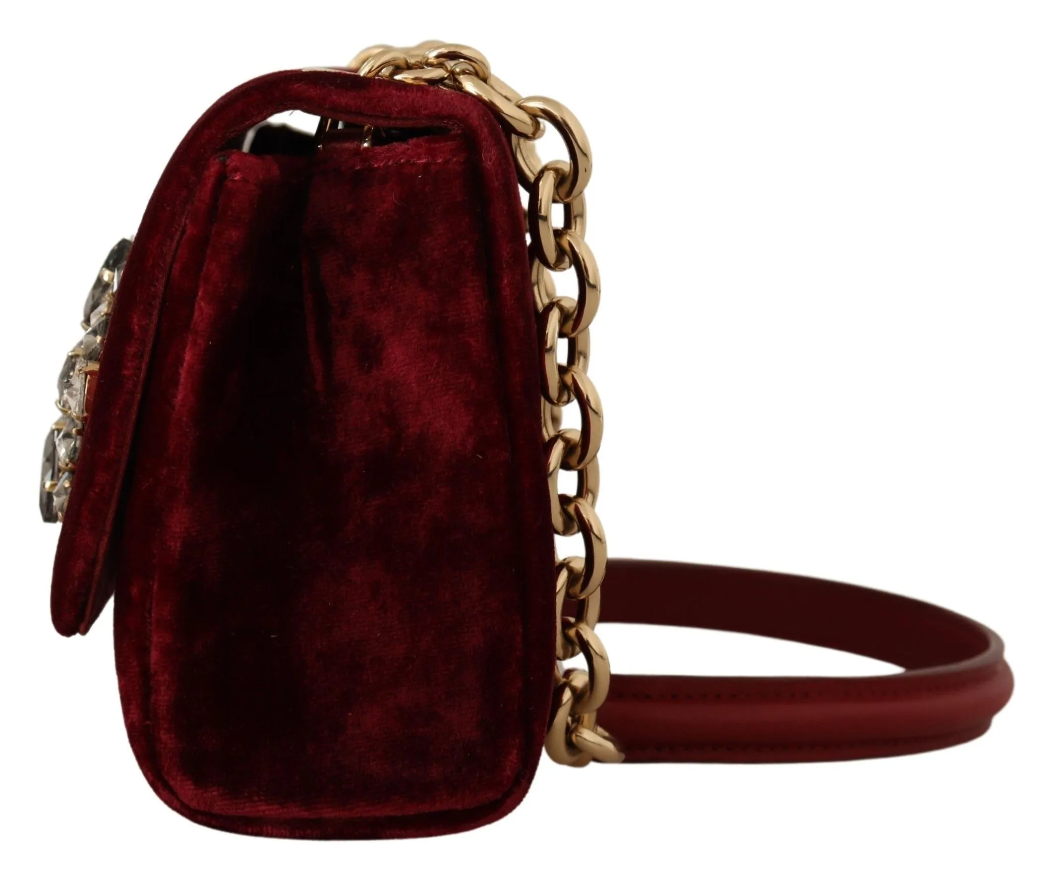 Dolce & Gabbana Women's Velvet Bordeaux Mini Crossbody Elegance