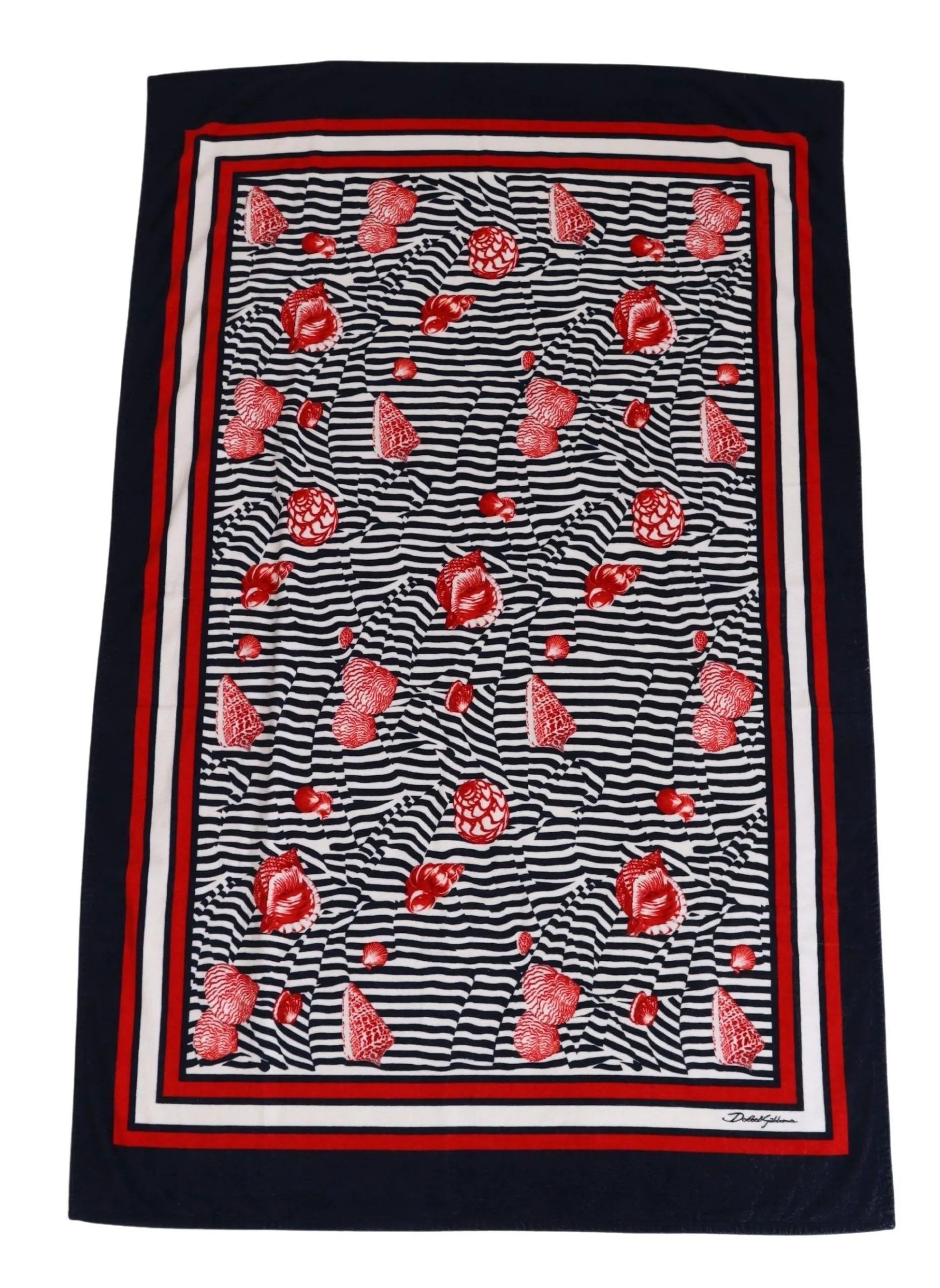 Seashell Print Cotton Beach Towel
