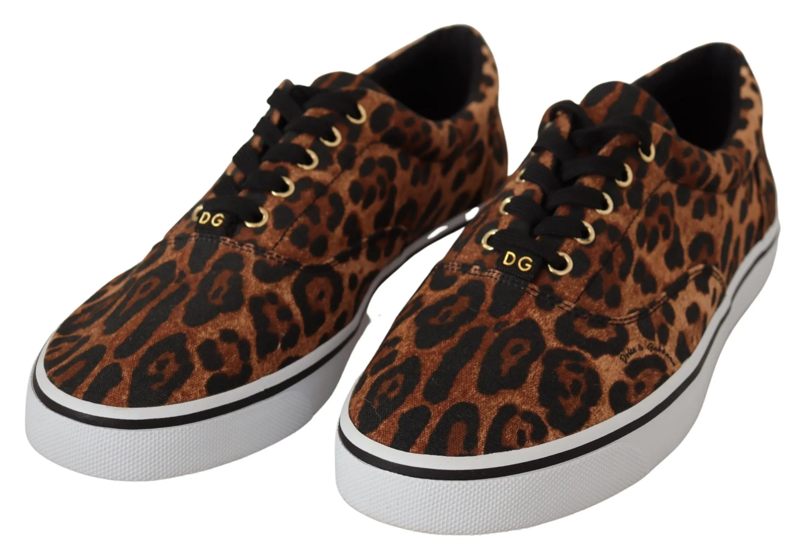 Dolce & Gabbana Men's Leopard Print Canvas Sneakers