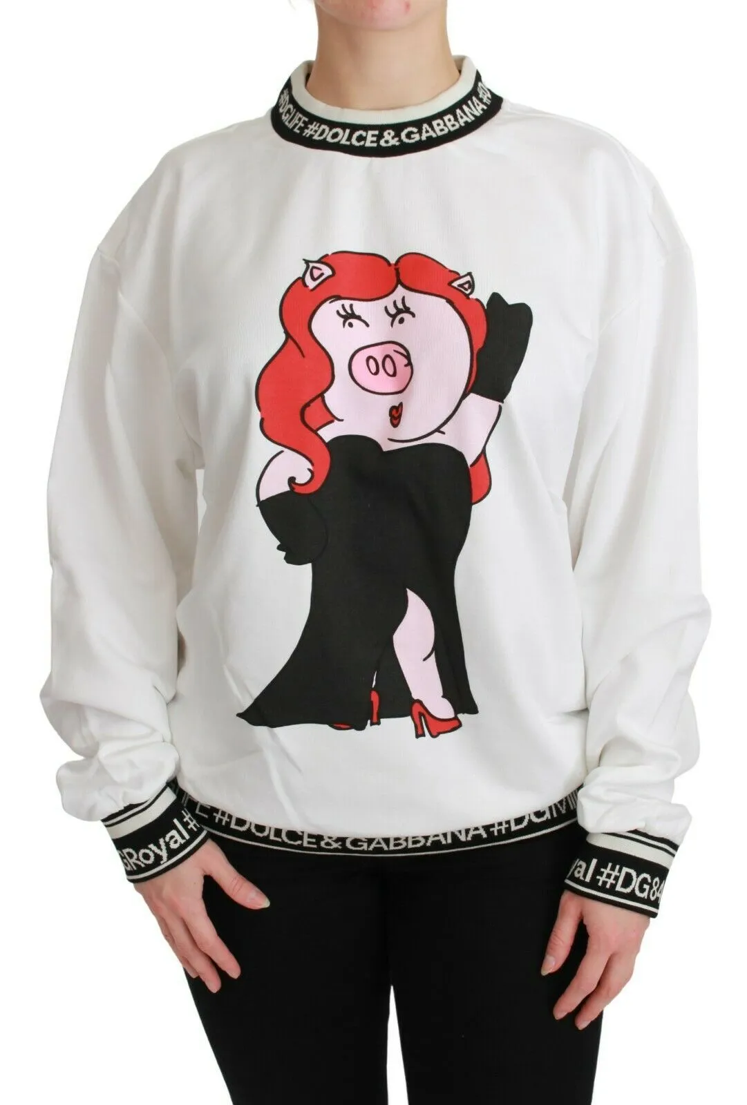 Dolce & Gabbana Women's Chic Crew-Neck Pullover Sweater with Unique Print