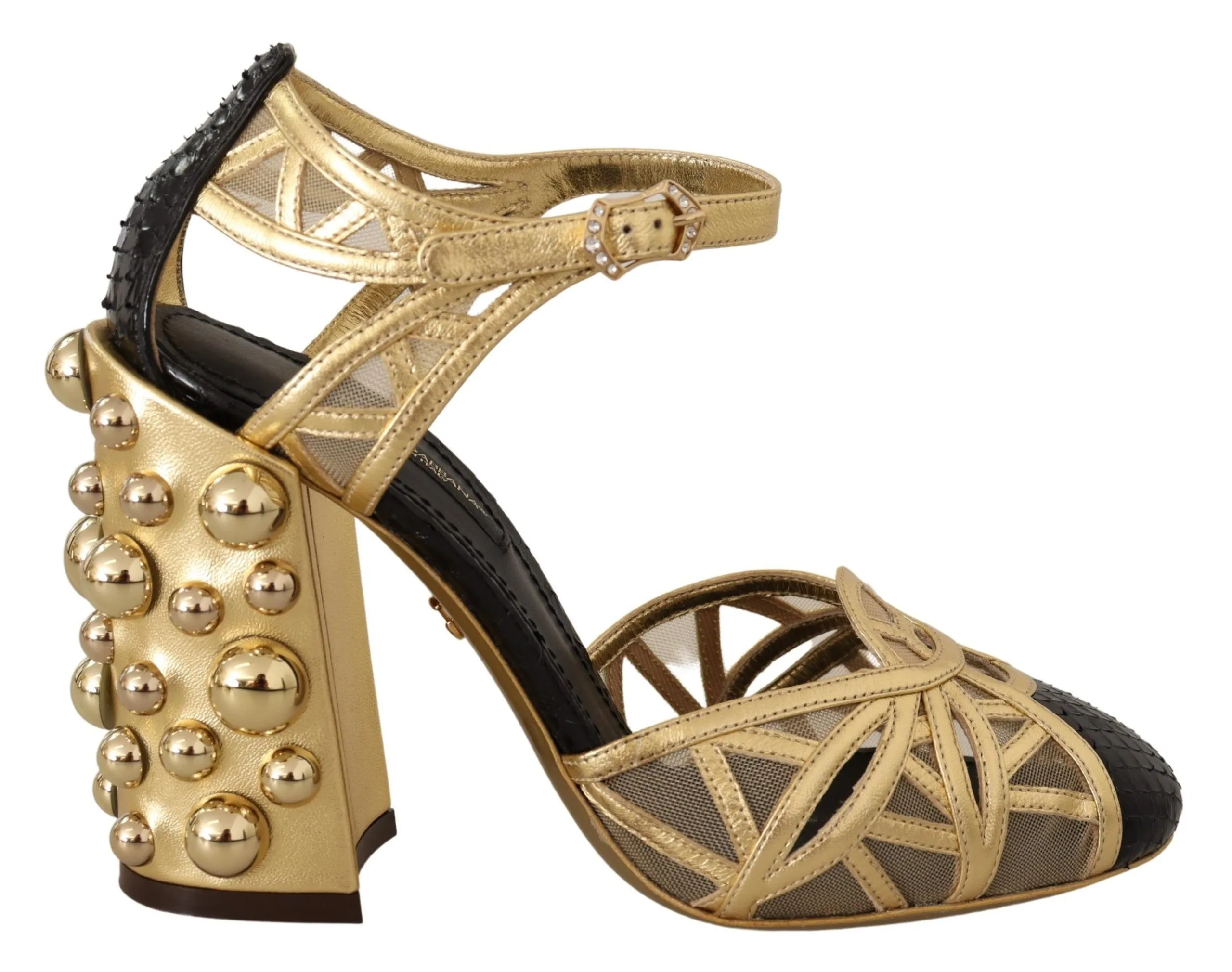 Dolce & Gabbana Women's Elegant Crystal Studded Leather Pumps