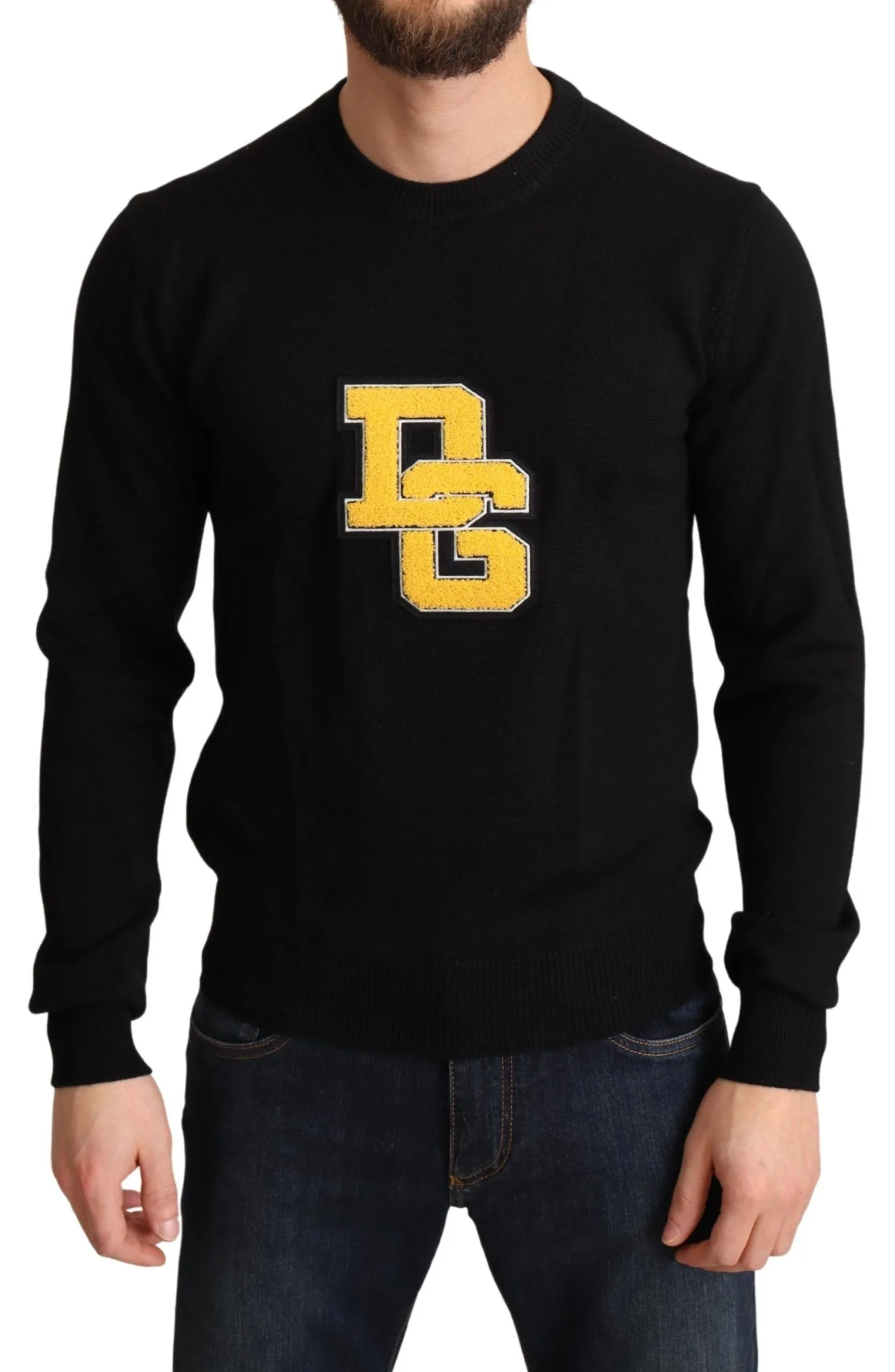 Dolce & Gabbana Men's Stunning Black Wool Pullover Sweater