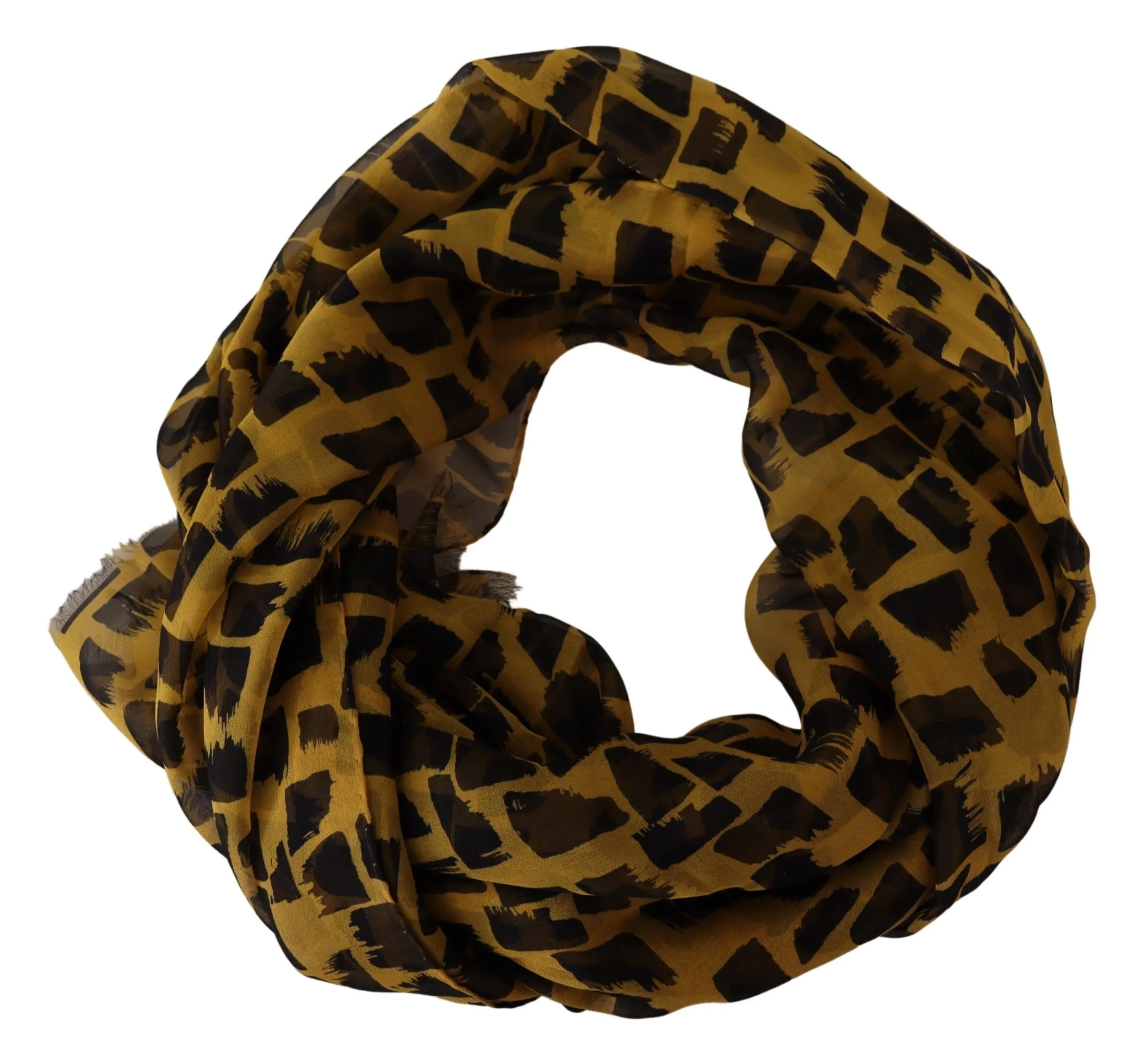 Dolce & Gabbana Women's Elegant Silk Scarf in Yellow & Black