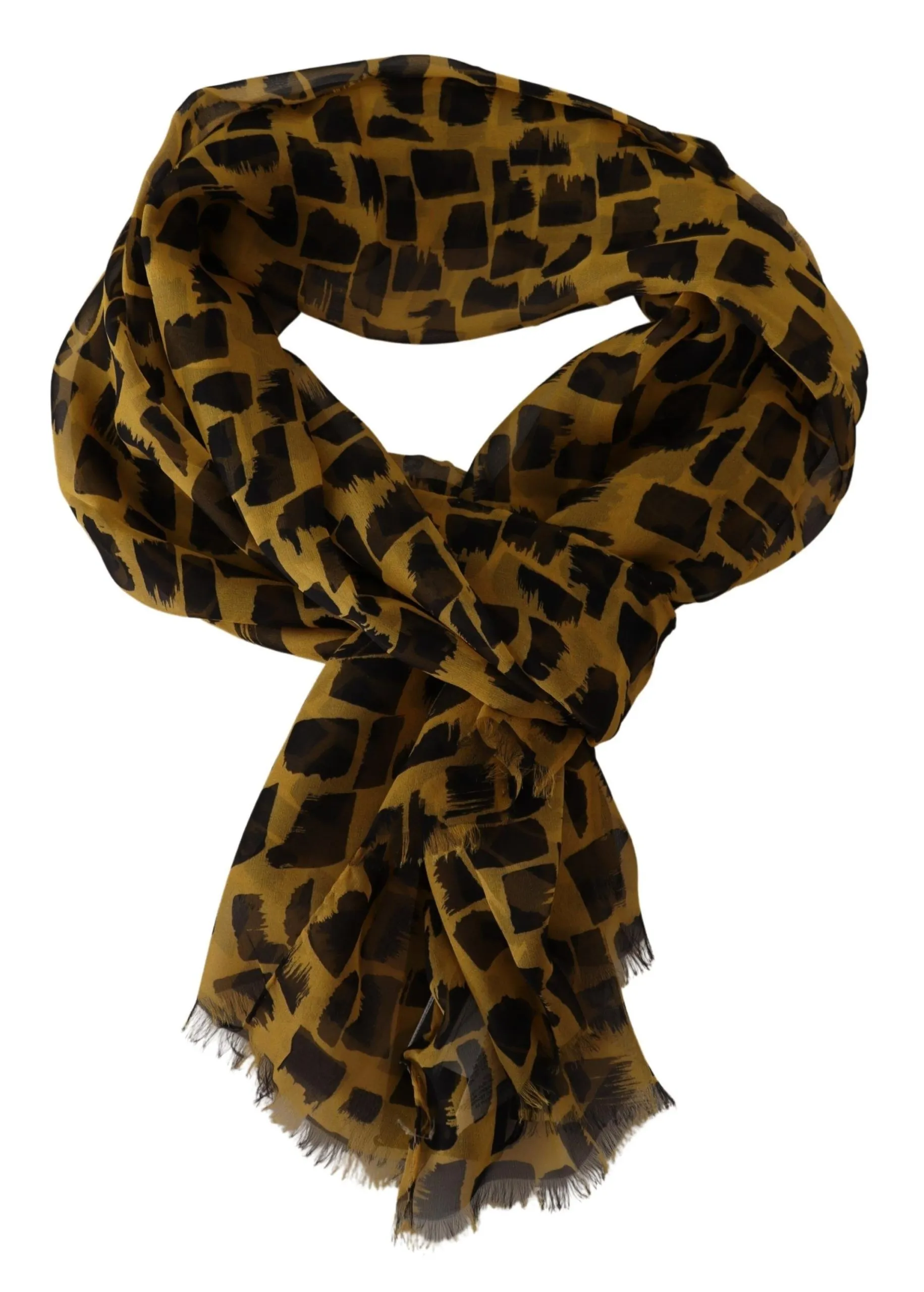 Dolce & Gabbana Women's Elegant Silk Scarf in Yellow & Black