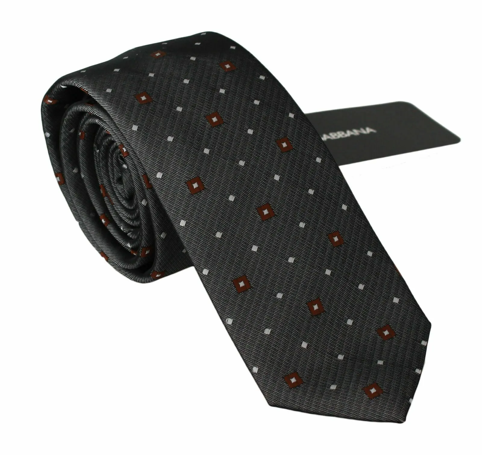 Dolce & Gabbana Men's Elegant Gray Patterned Silk Blend Neck Tie