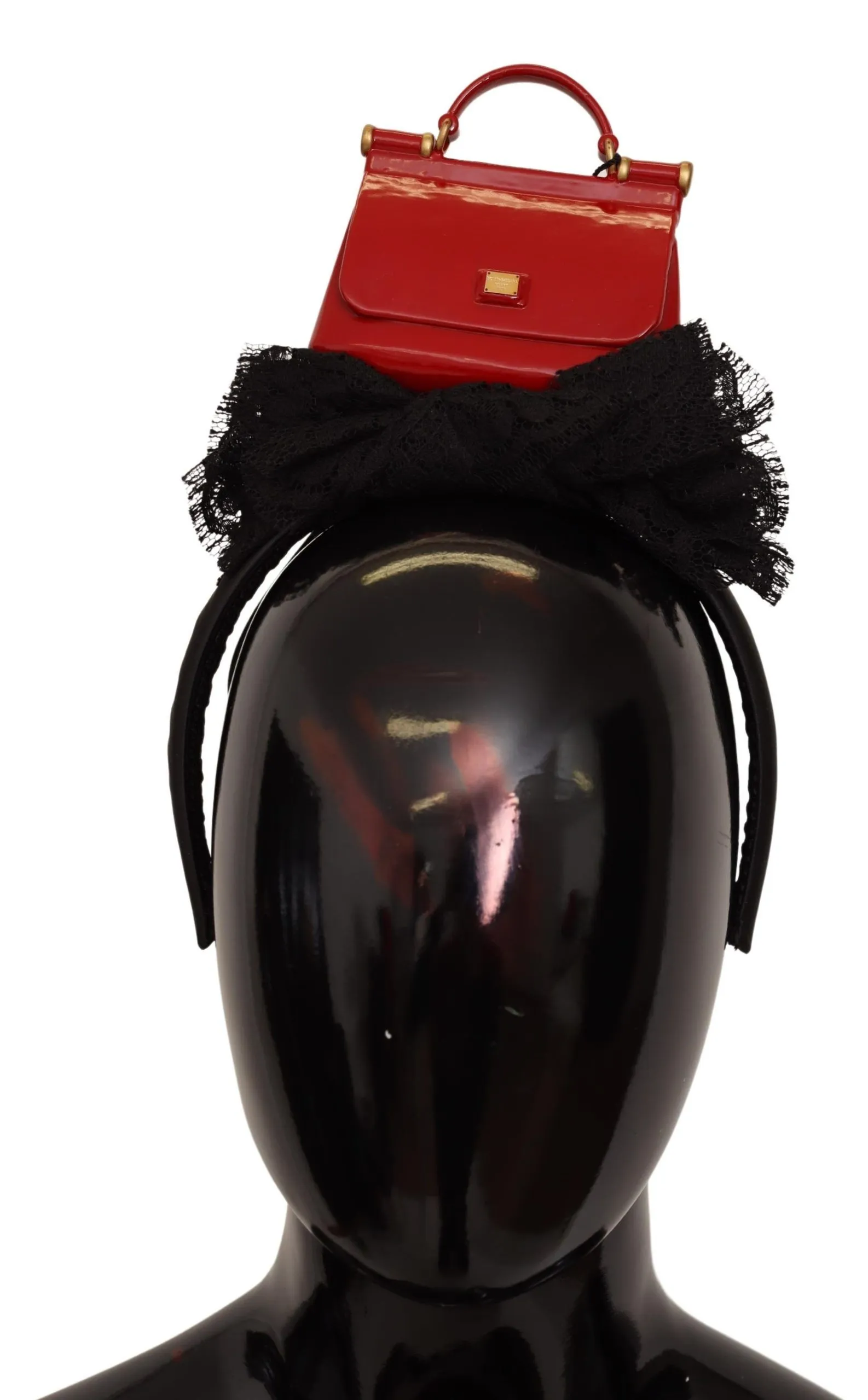Dolce & Gabbana Women's Exquisite Black Cotton Red Bronze Diadem Headband