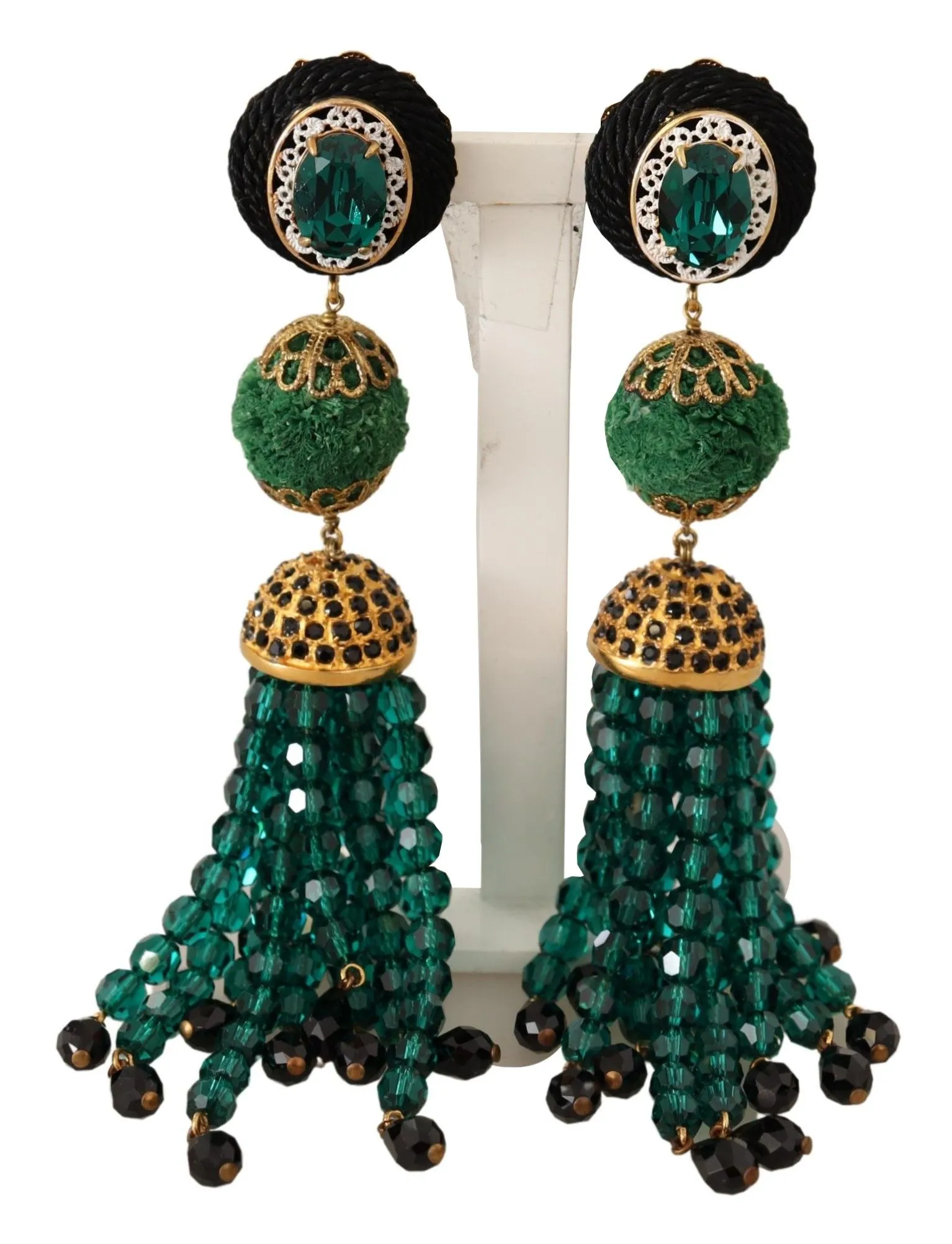 Dolce & Gabbana Women's Elegant Crystal Drop Clip-On Earrings