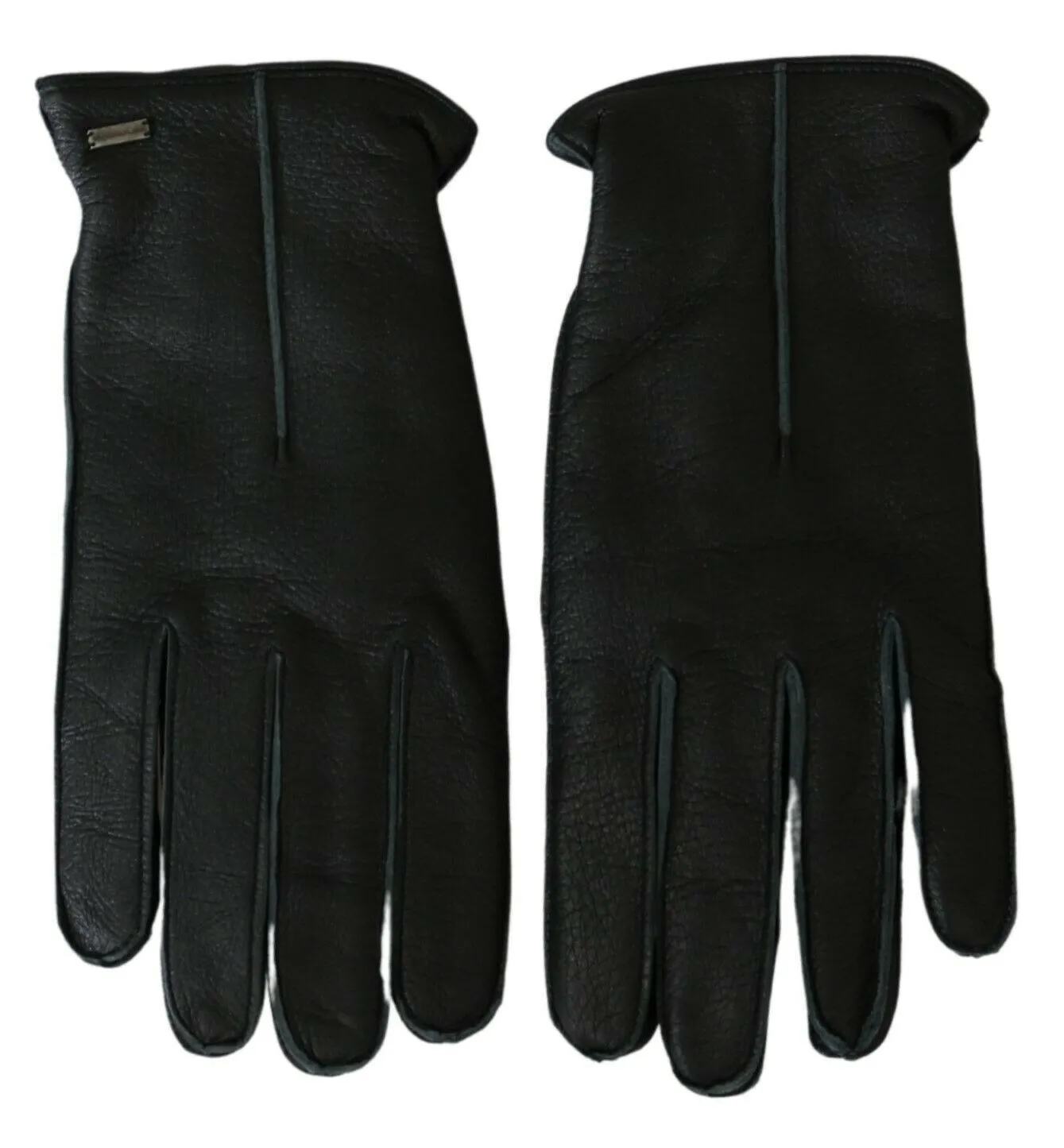 Dolce & Gabbana Men's Elegant Black Leather Biker Gloves