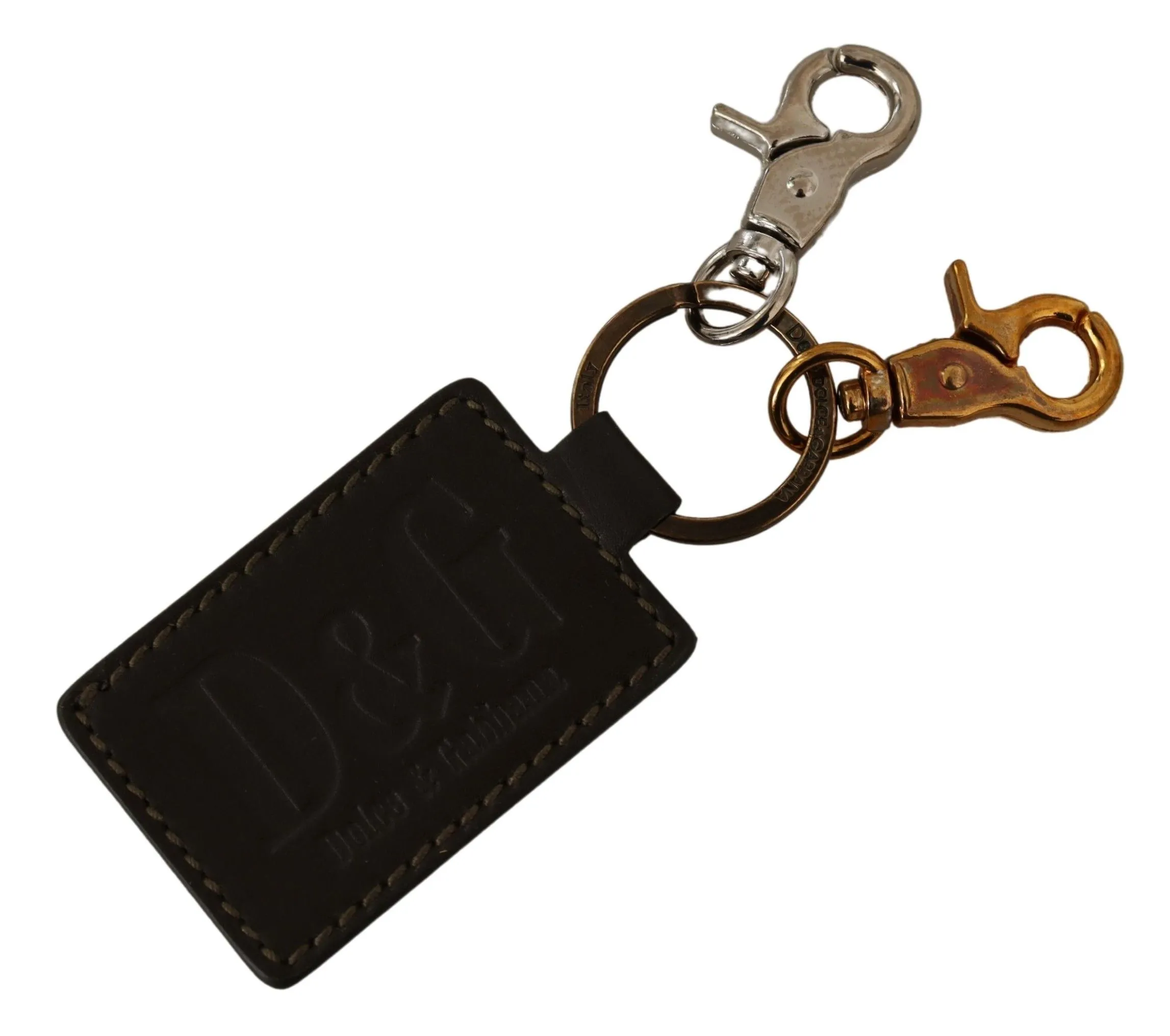 Dolce & Gabbana Men's Elegant Green Leather Designer Keychain