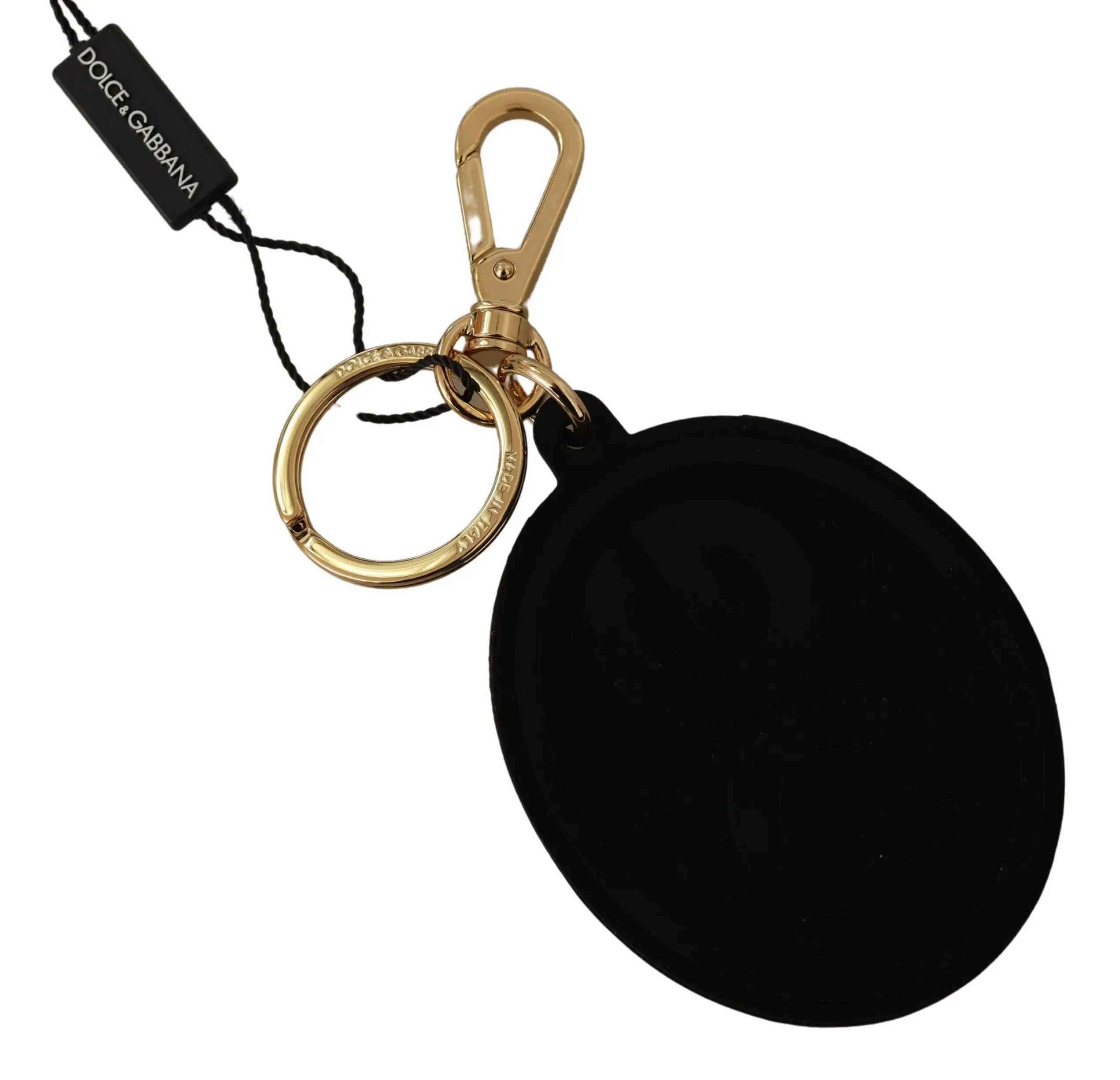 Dolce & Gabbana Men's Elegant Black and Gold Keychain Accessory