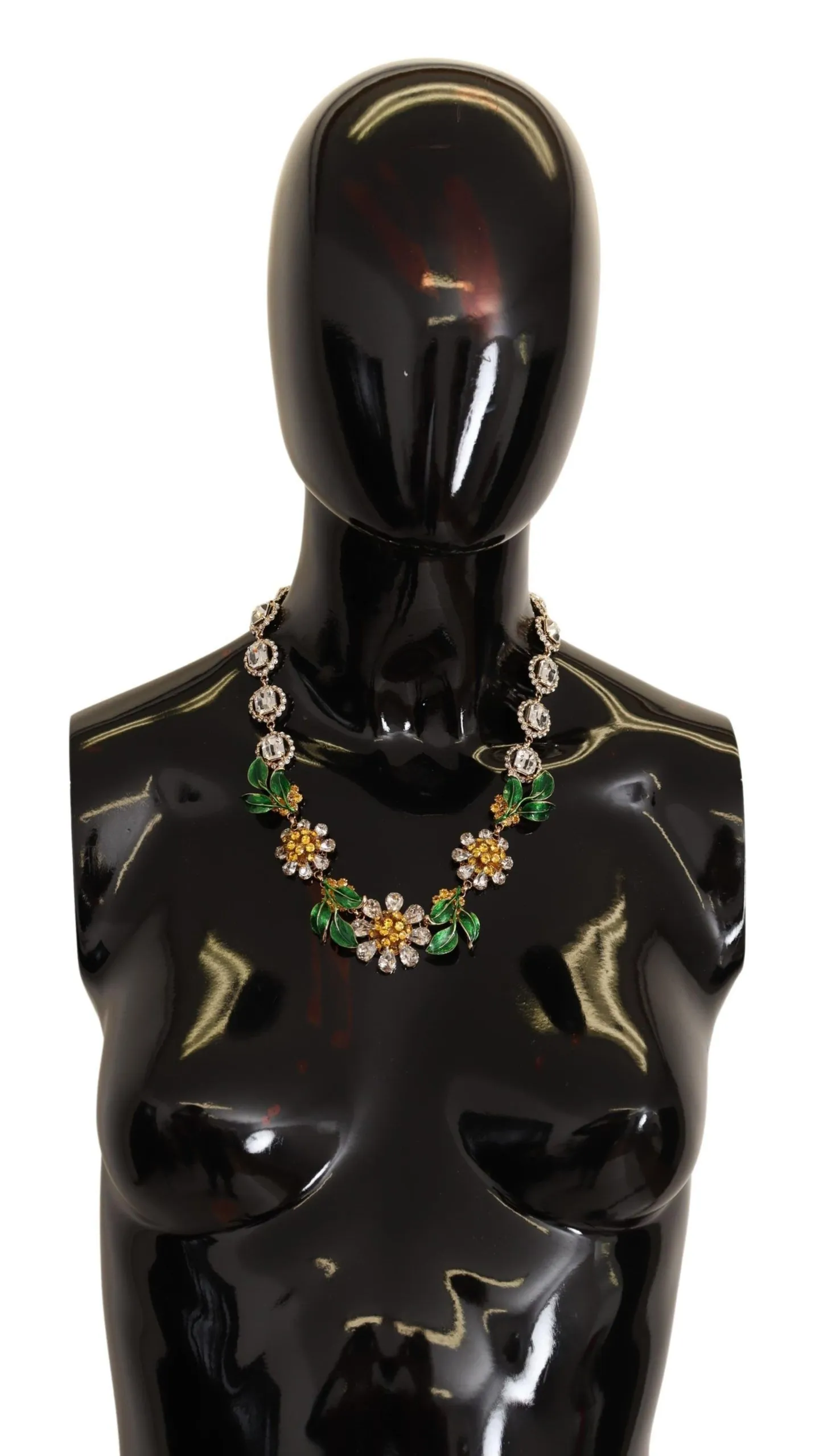 Dolce & Gabbana Women's Exquisite Gold Plated Crystal Charm Necklace