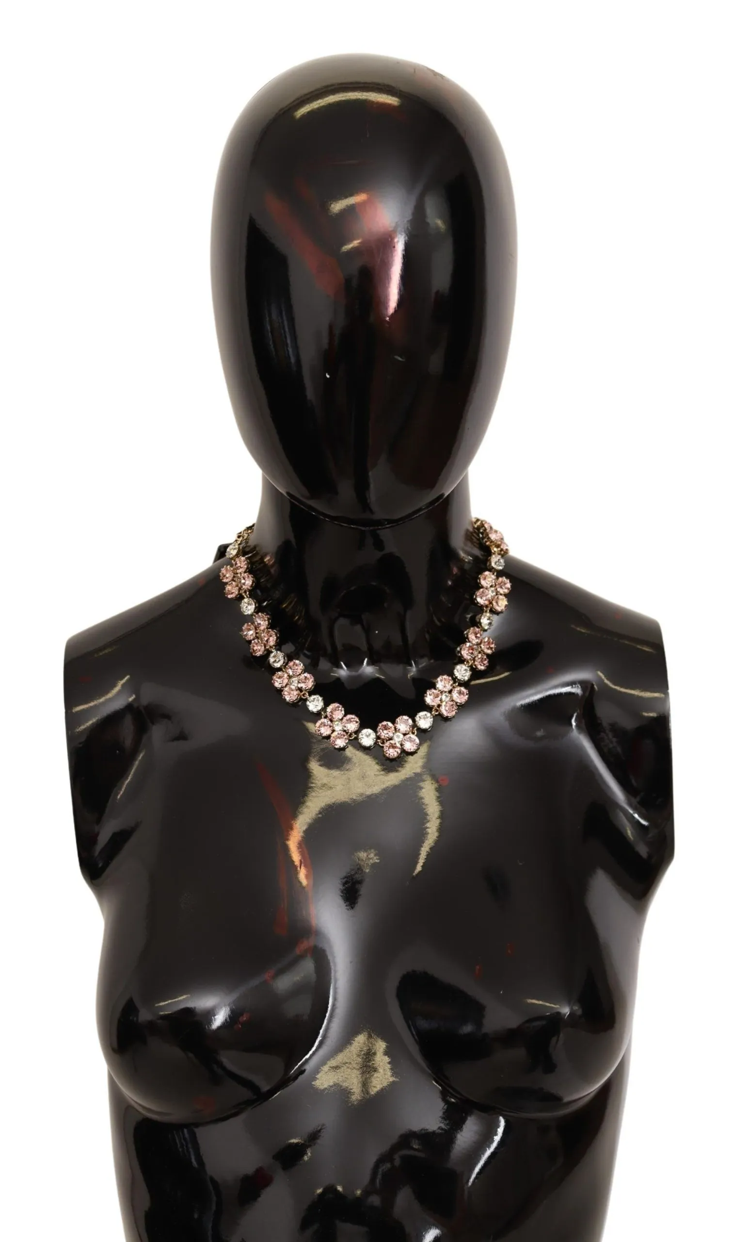 Dolce & Gabbana Women's Elegant Gold Tone Crystal Charm Necklace